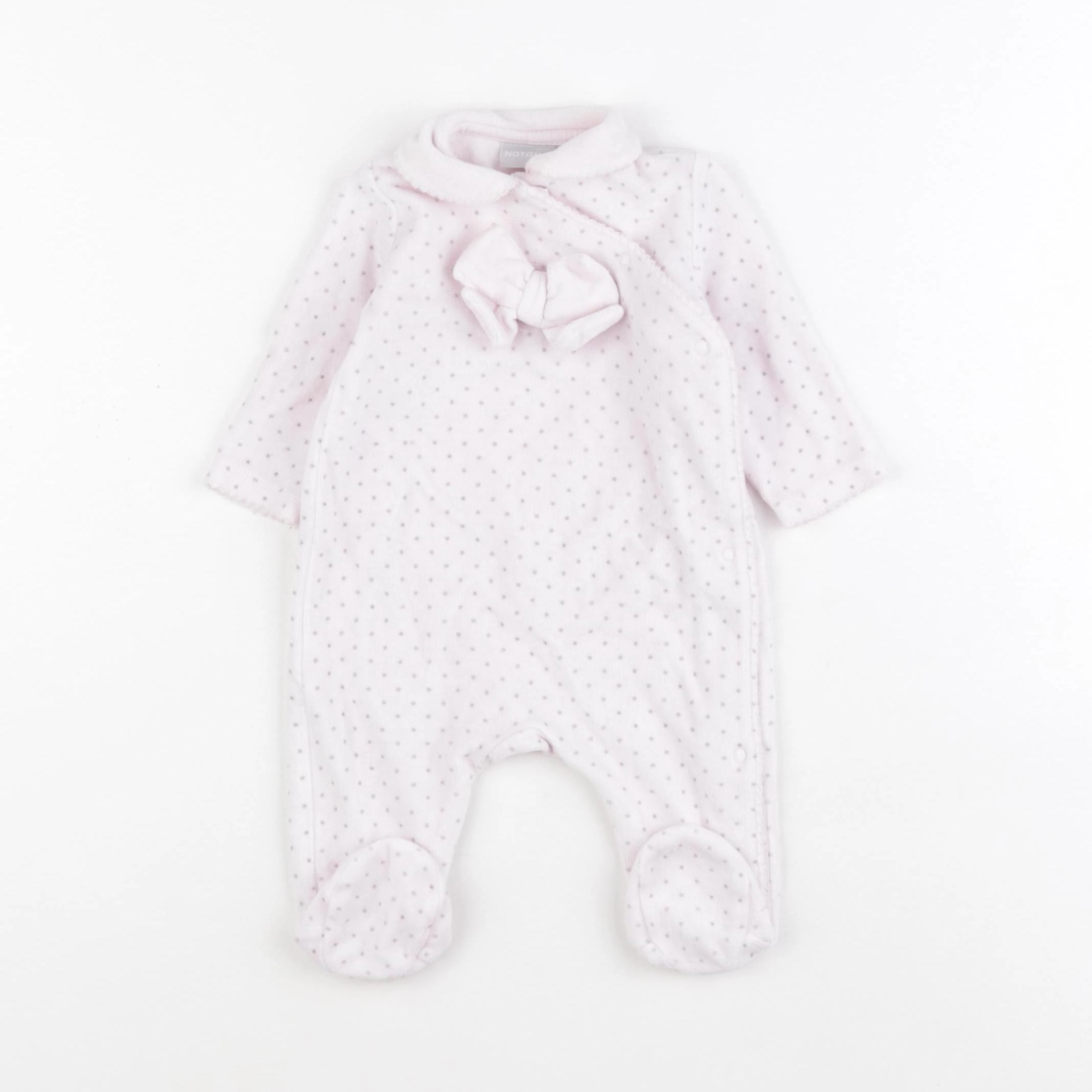 Natalys - pyjama velours rose - 3 mois