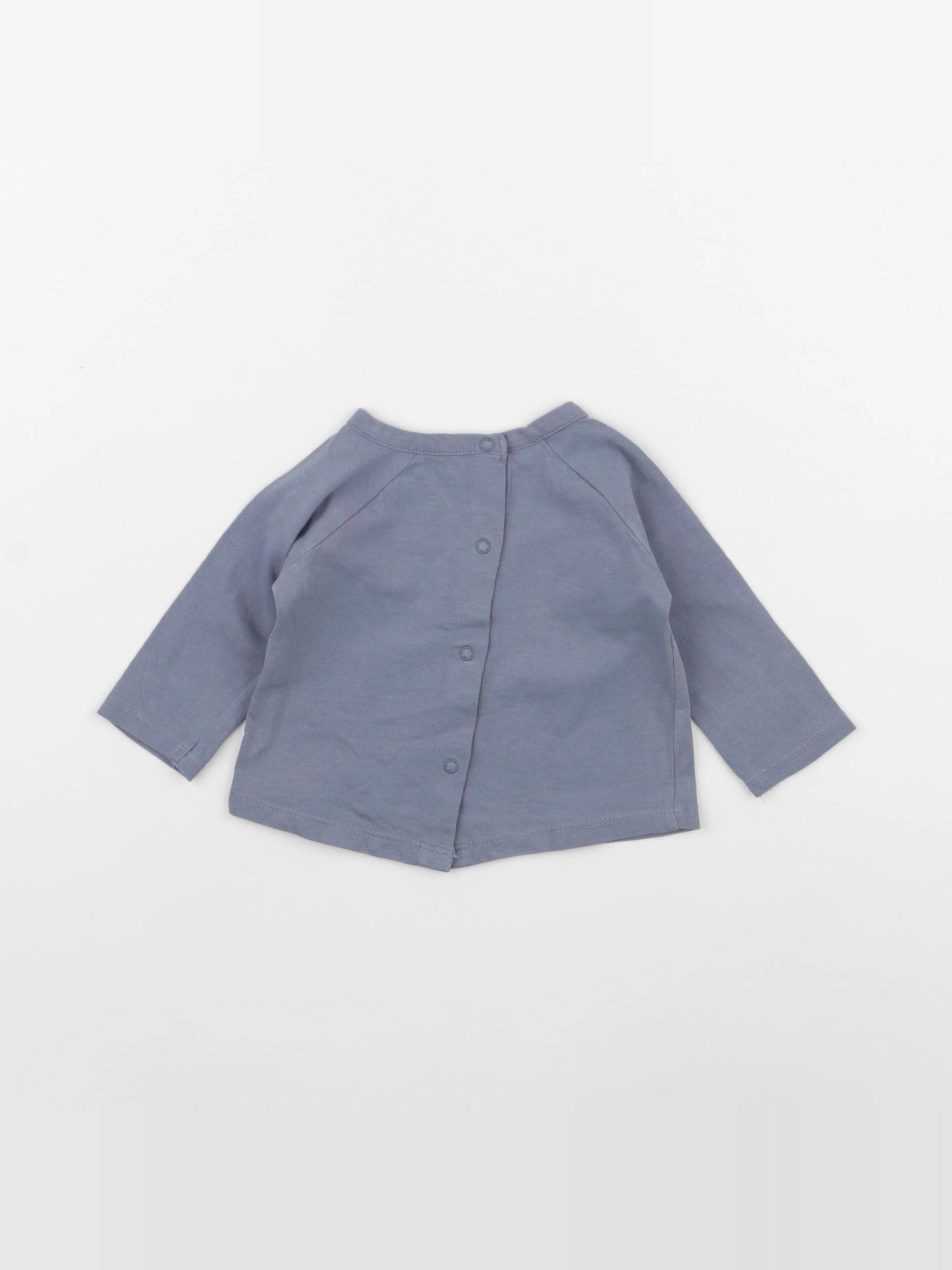 Vertbaudet - tee-shirt bleu - 1 mois