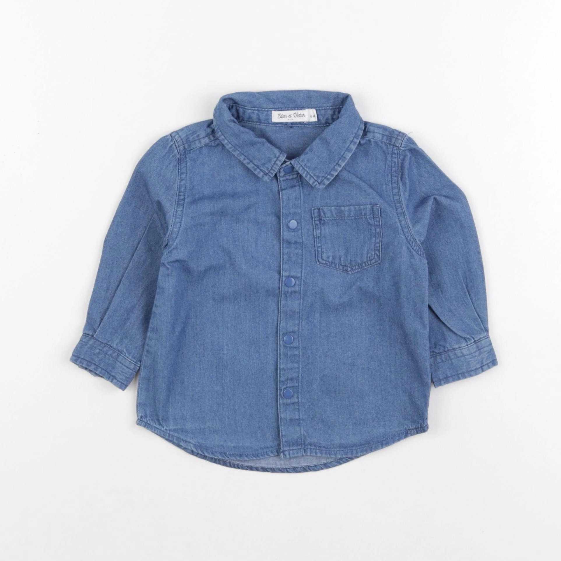 Eden & Victor - chemise bleu - 6 mois