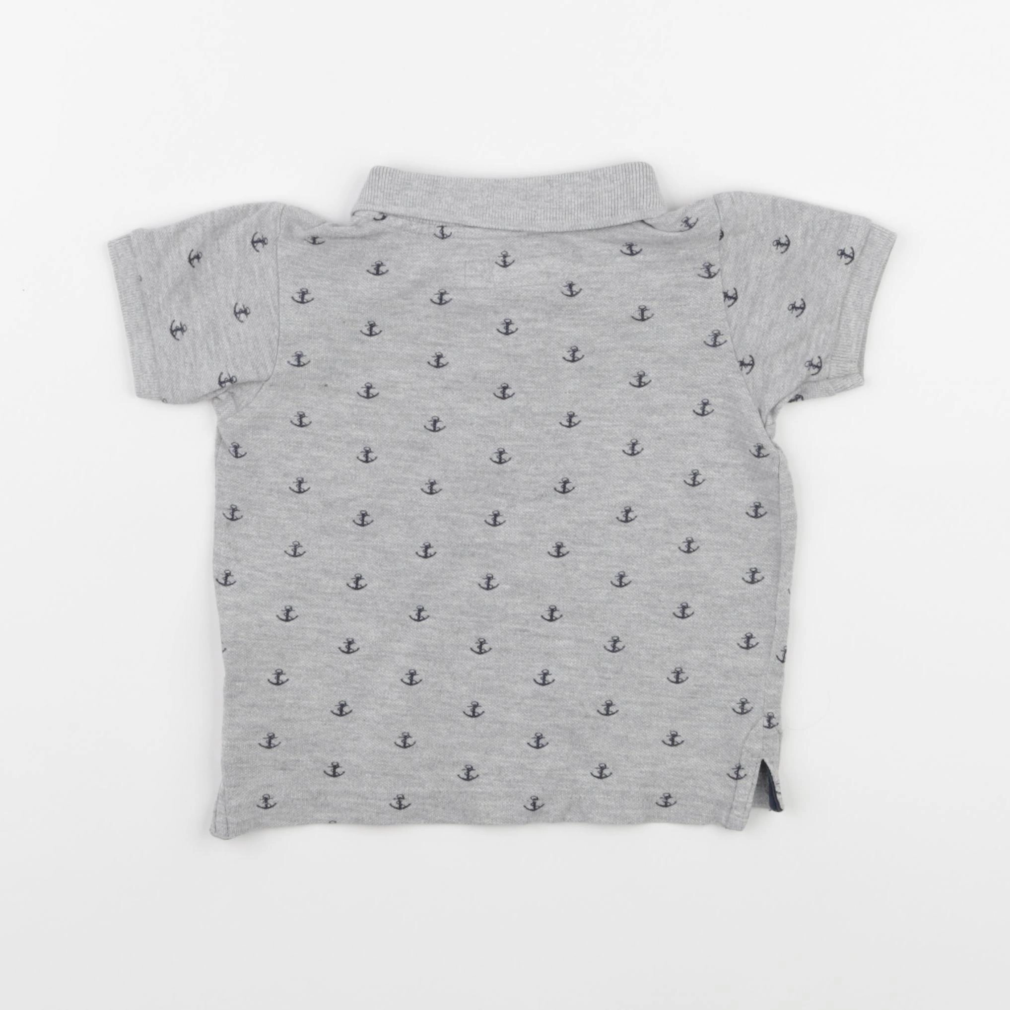 H&M - polo gris - 6/9 mois