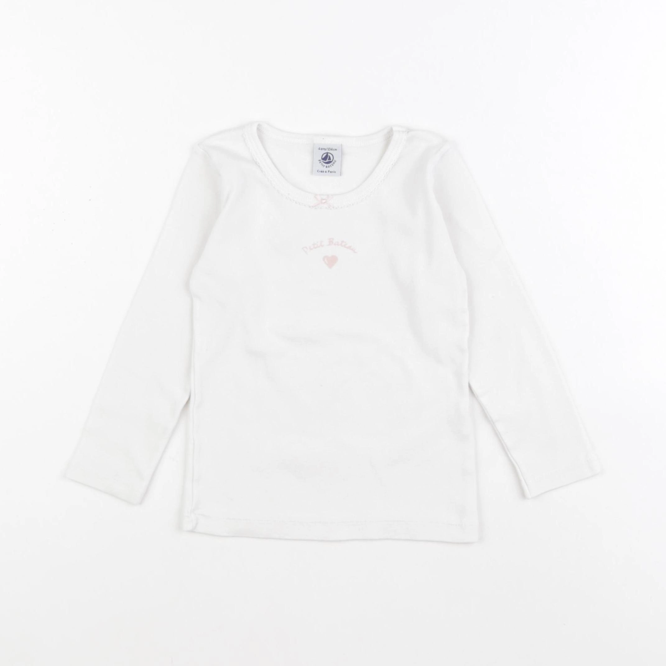 Petit Bateau - maillot de corps blanc - 4 ans