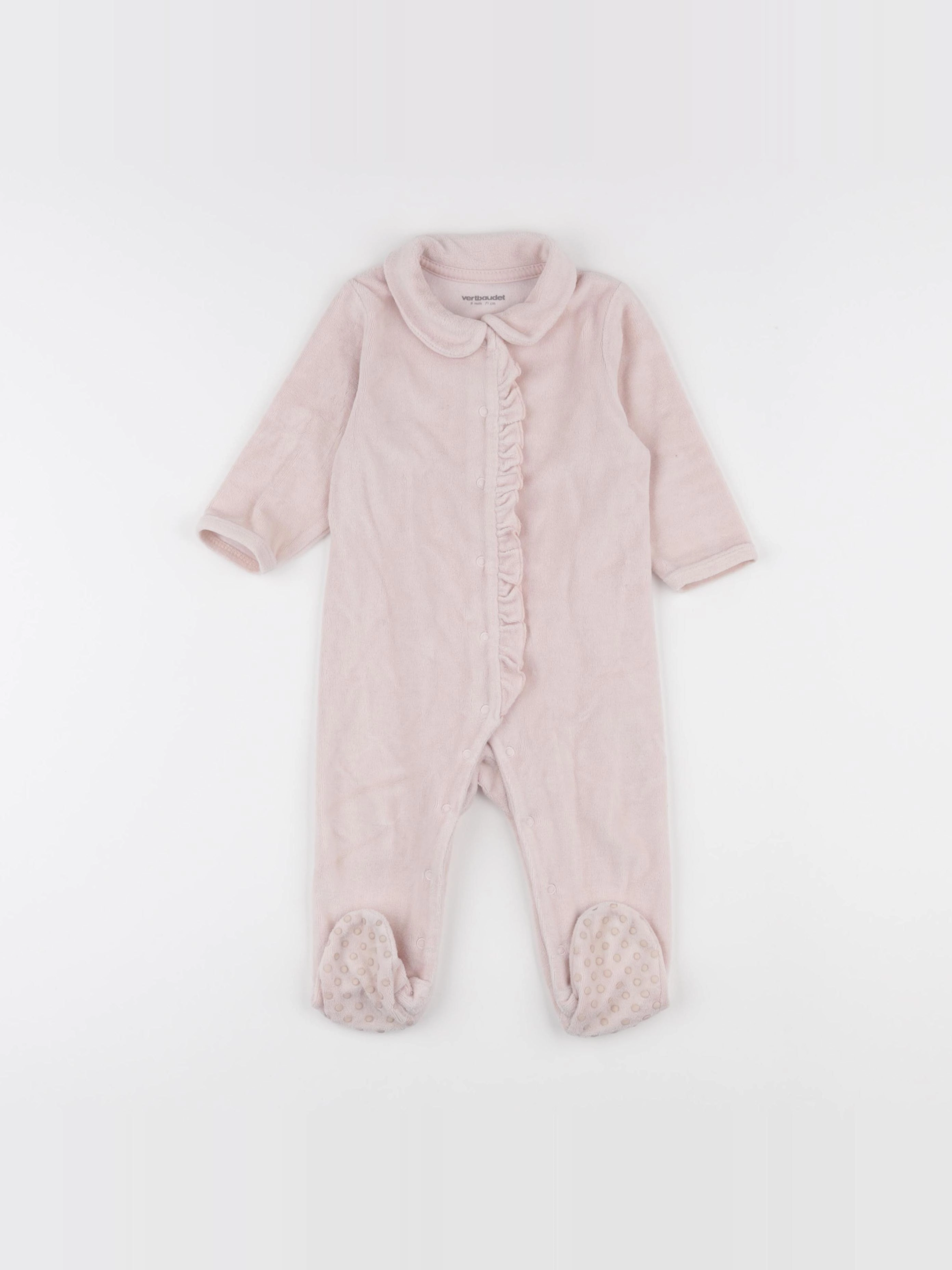 Vertbaudet - pyjama velours rose - 9 mois