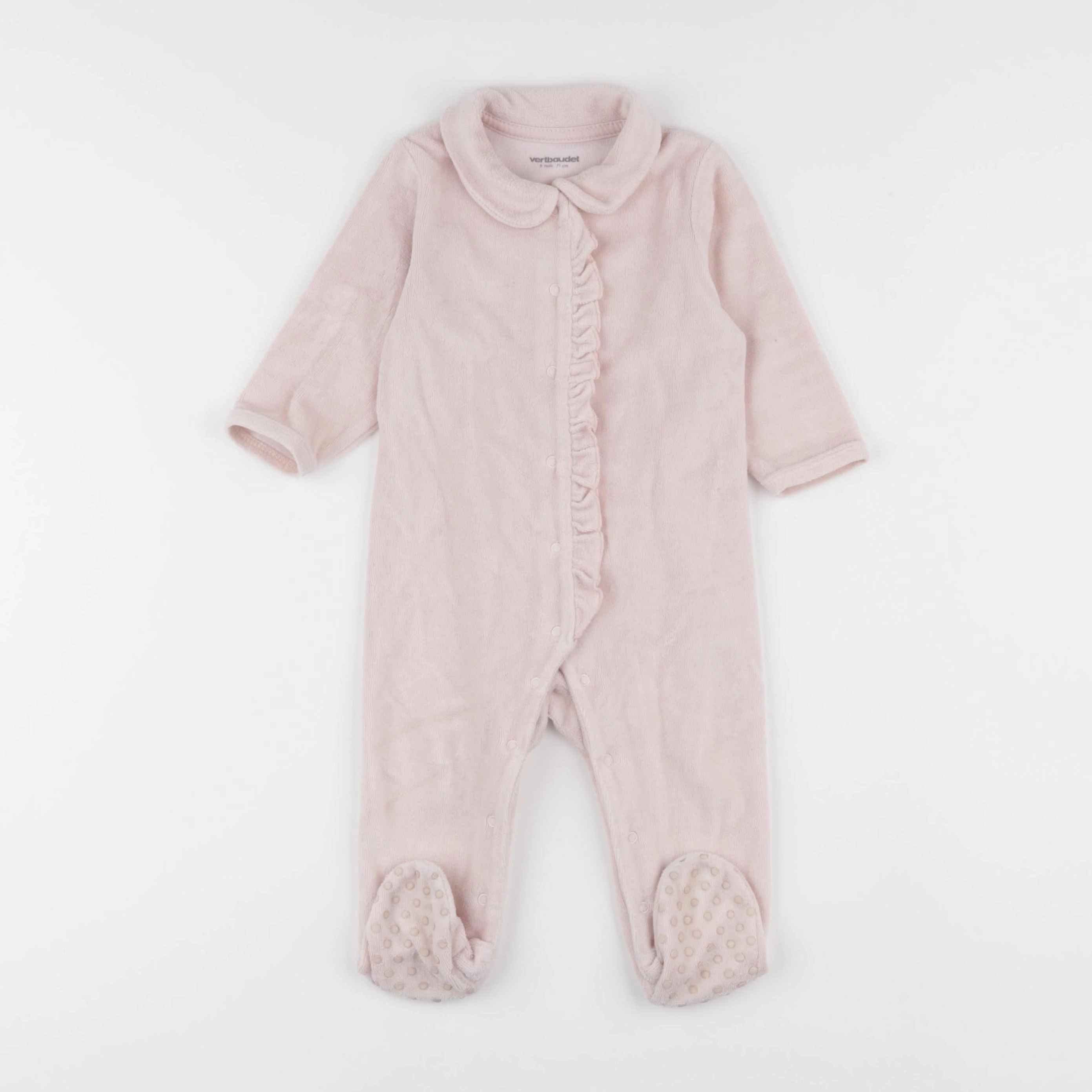 Vertbaudet - pyjama velours rose - 9 mois