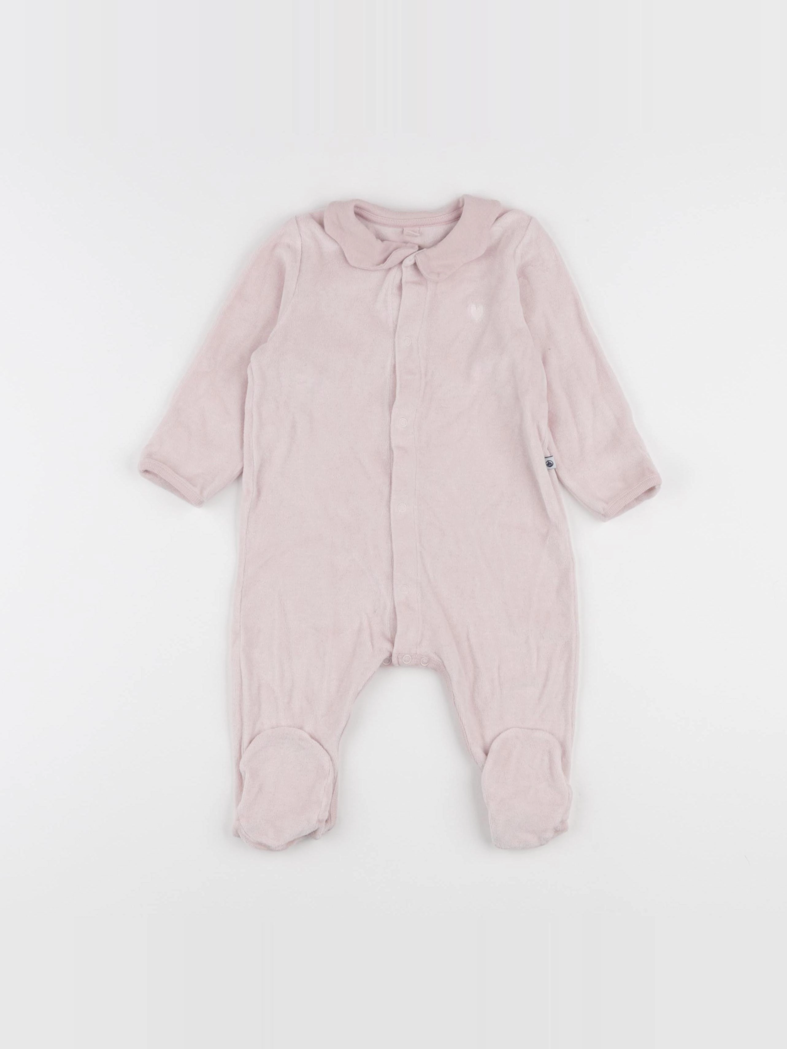 Petit Bateau - pyjama velours rose - 9 mois