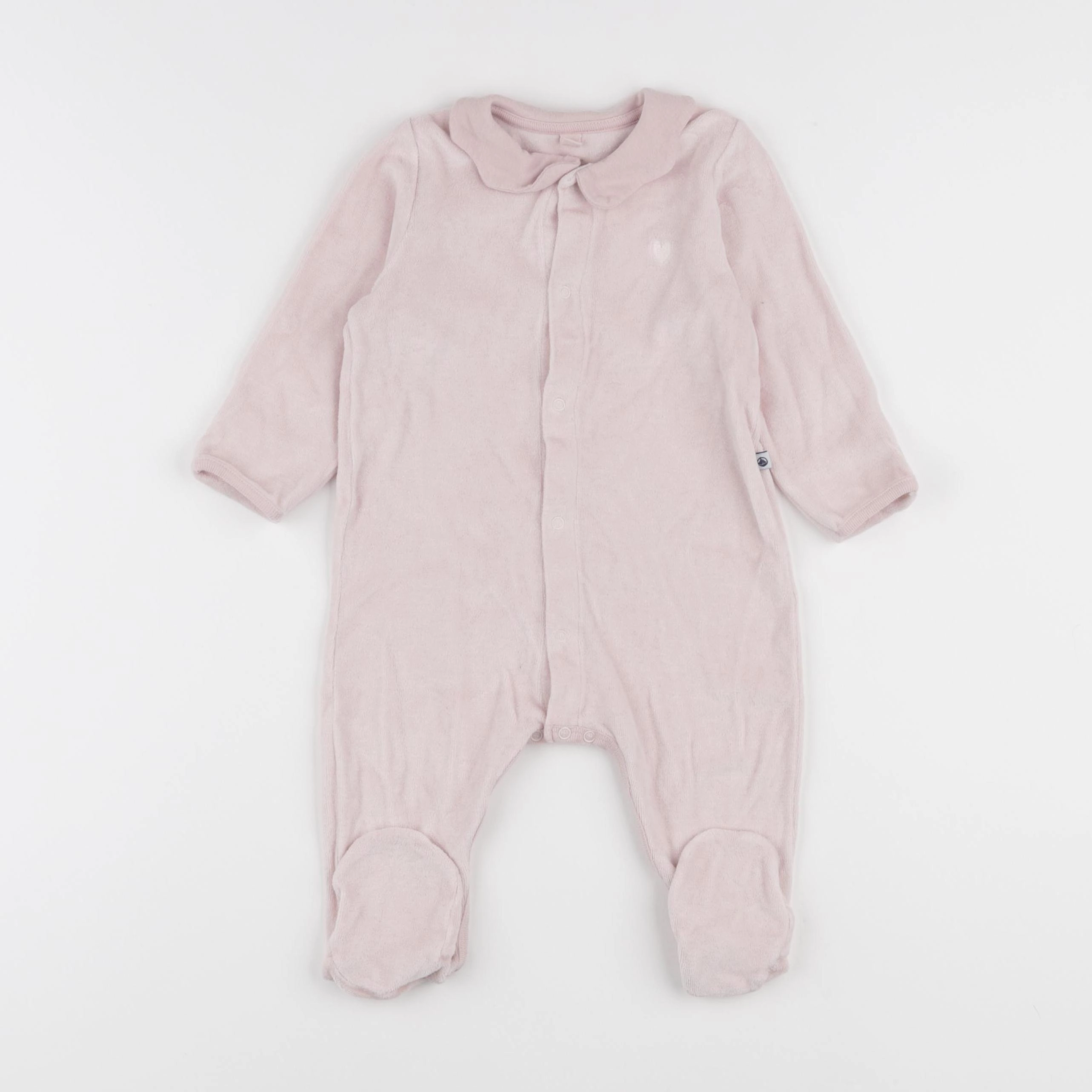 Petit Bateau - pyjama velours rose - 9 mois
