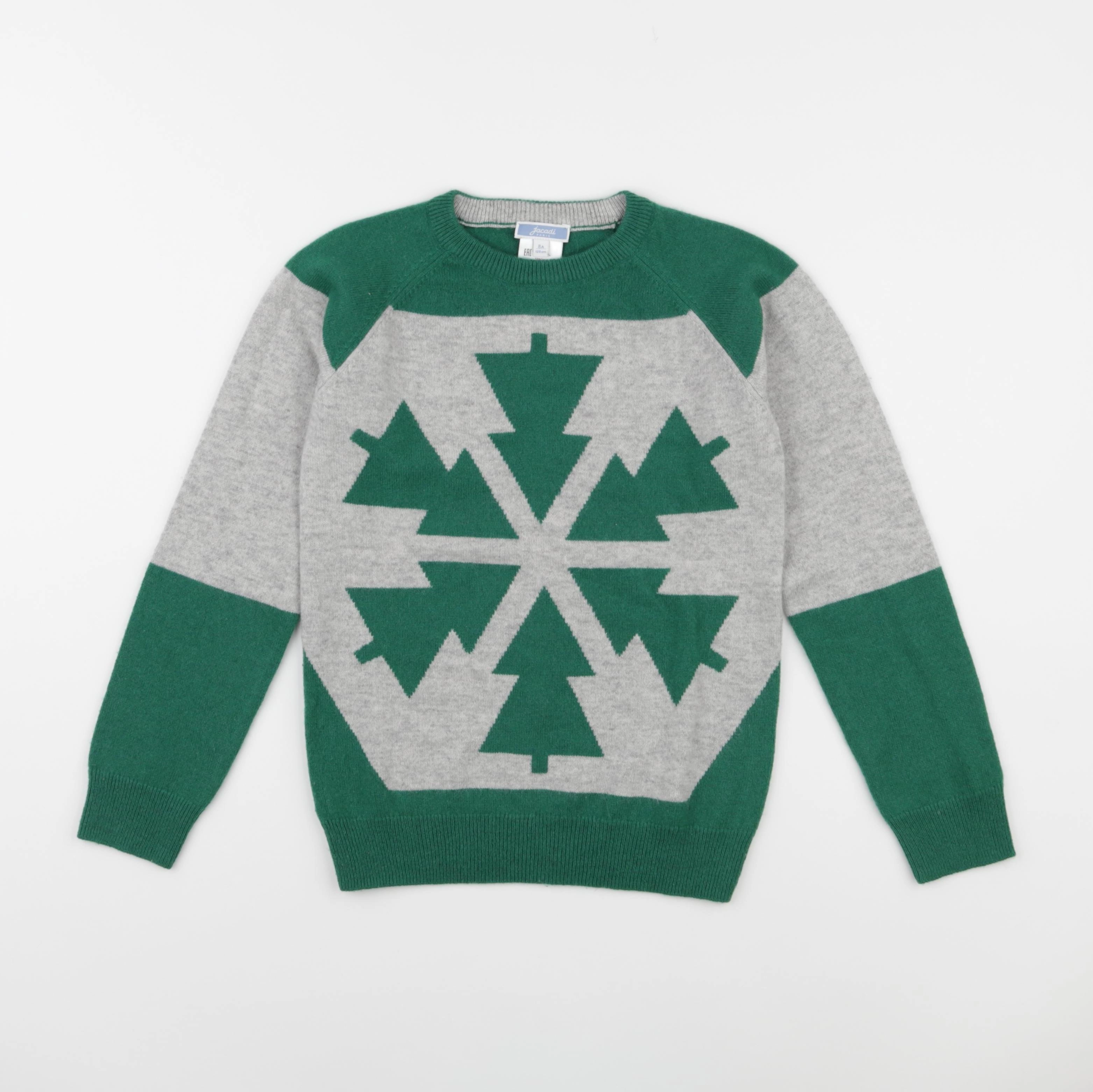 Jacadi - pull vert, gris - 8 ans