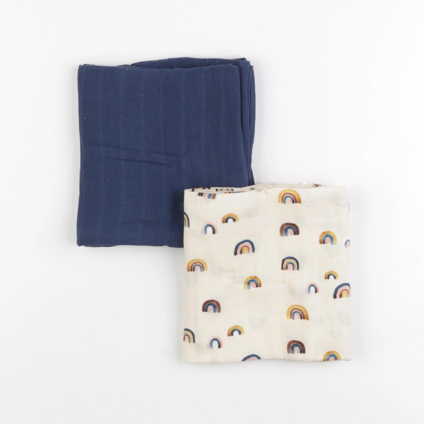 Milinane - Lot de 2 langes GASPARD rainbow - 70x70 cm