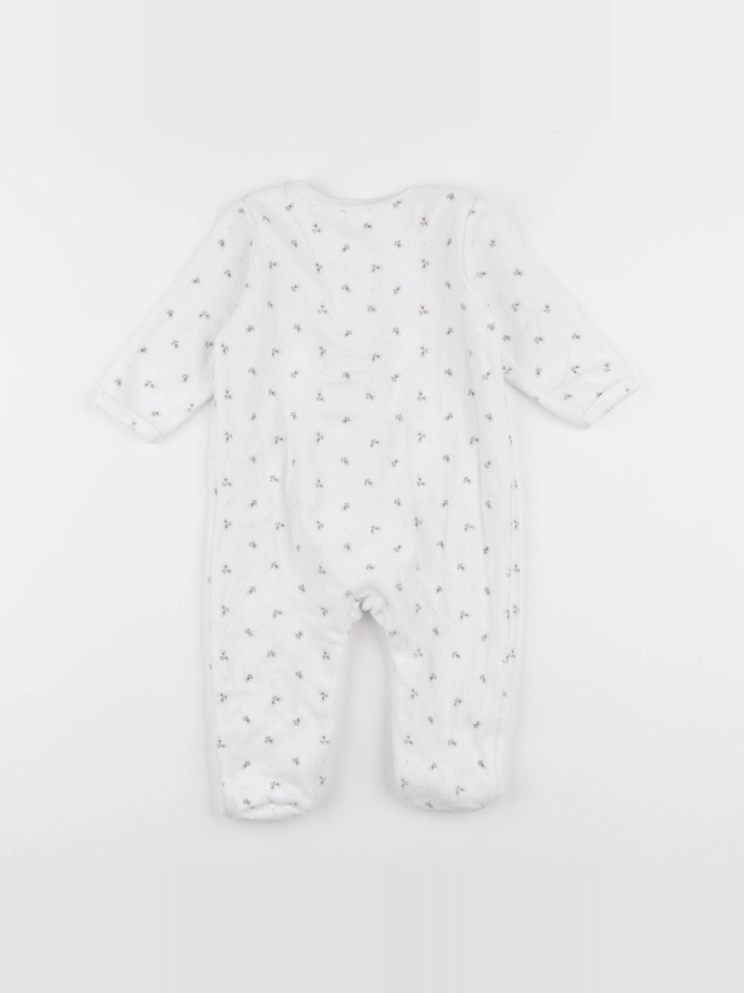 Vertbaudet - pyjama velours blanc - 9 mois