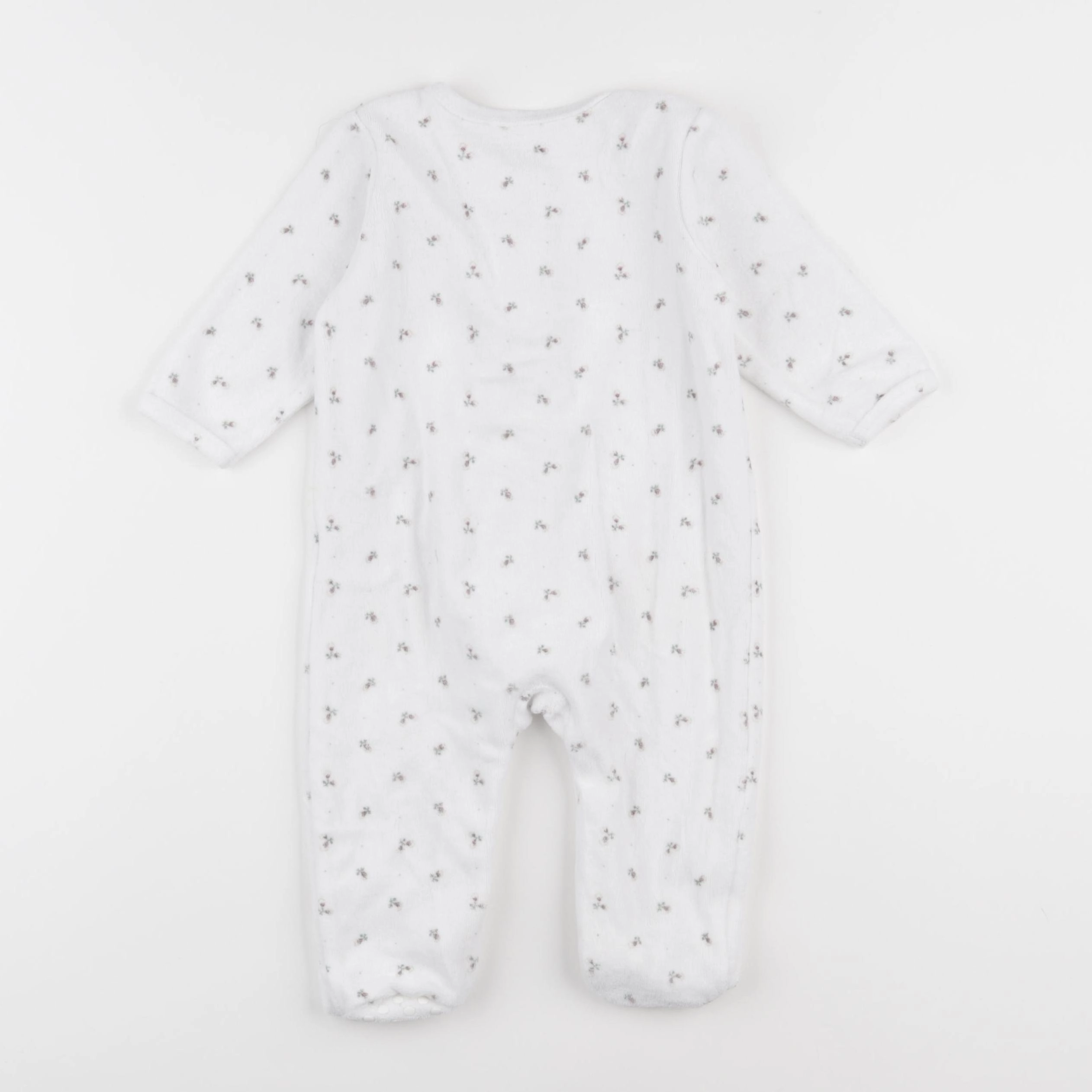 Vertbaudet - pyjama velours blanc - 9 mois