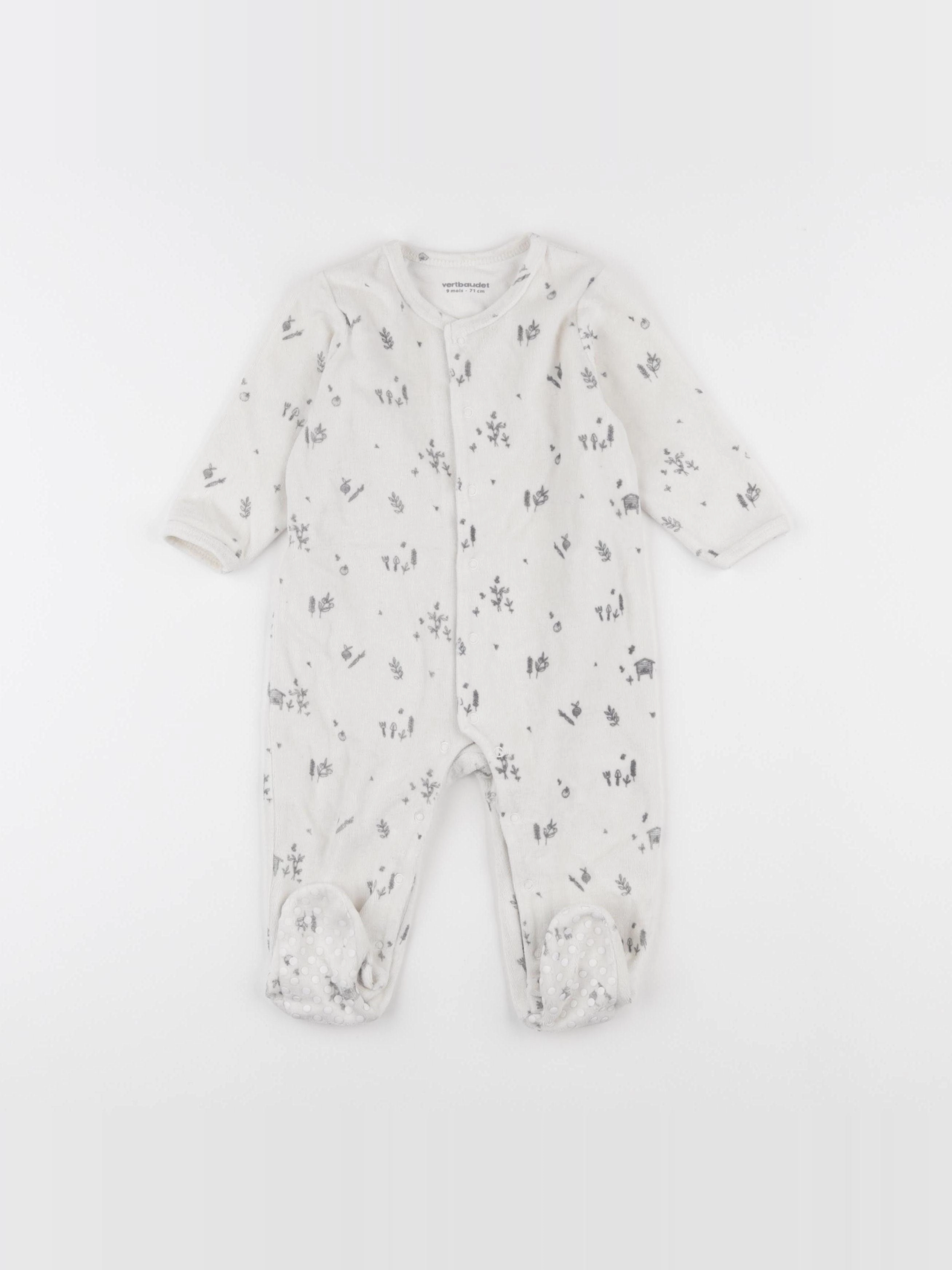 Vertbaudet - pyjama velours beige - 9 mois