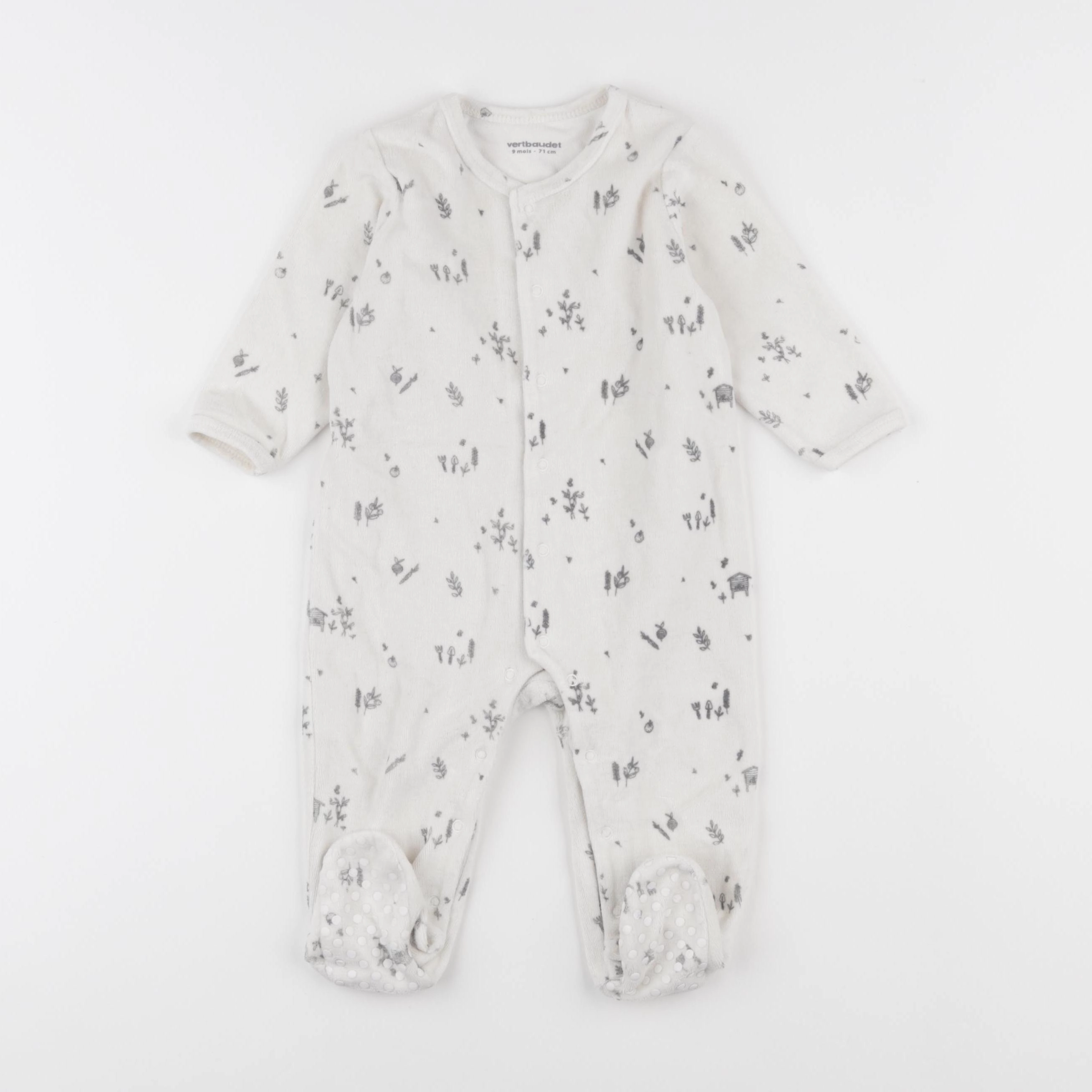 Vertbaudet - pyjama velours beige - 9 mois