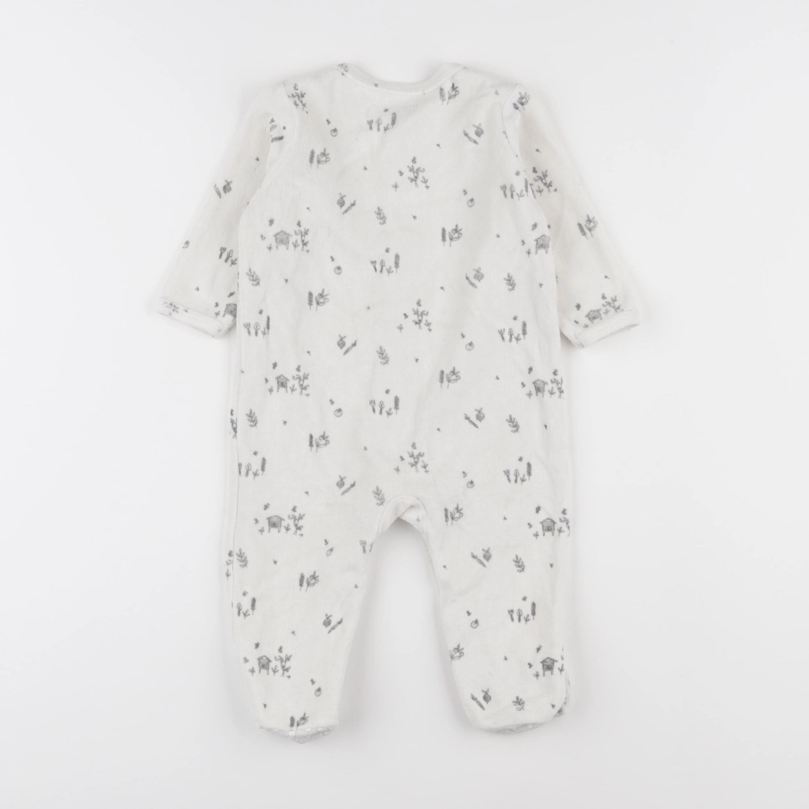 Vertbaudet - pyjama velours beige - 9 mois