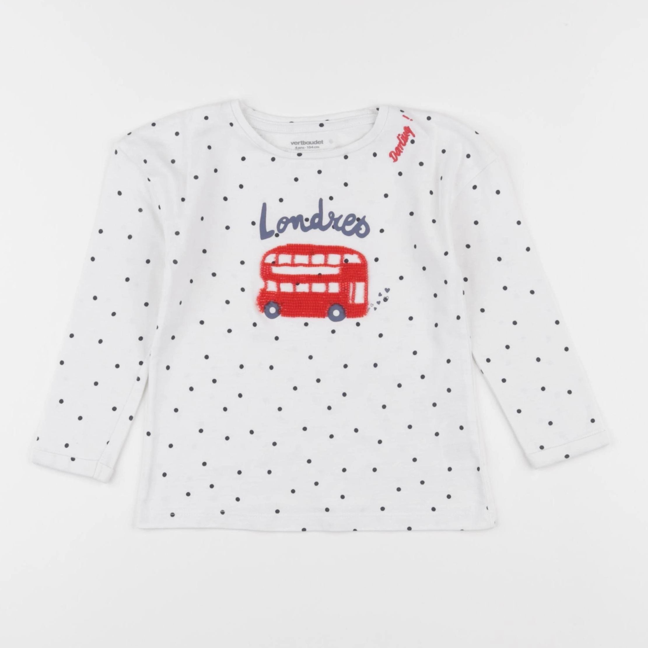 Vertbaudet - tee-shirt blanc - 4 ans