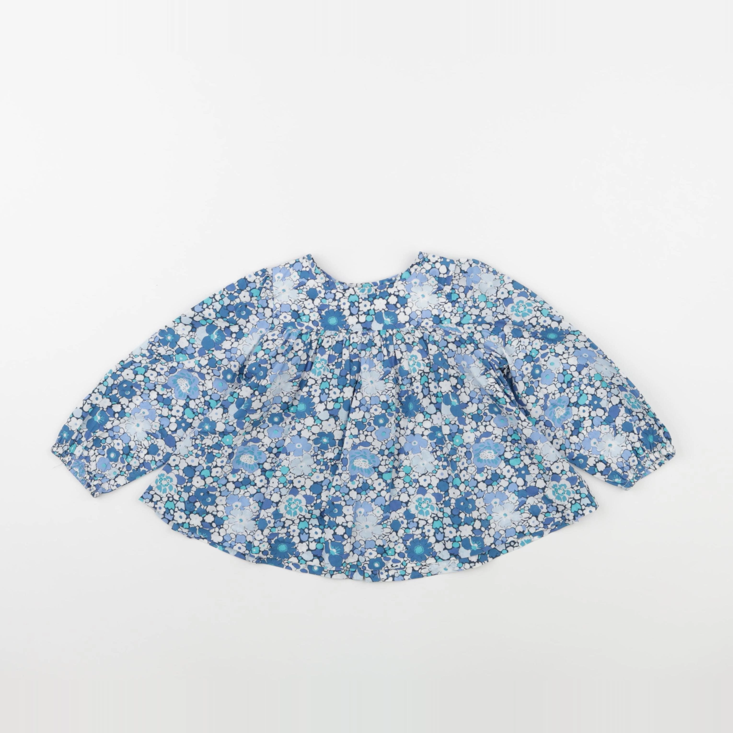 Jacadi - blouse liberty bleu, blanc - 24 mois