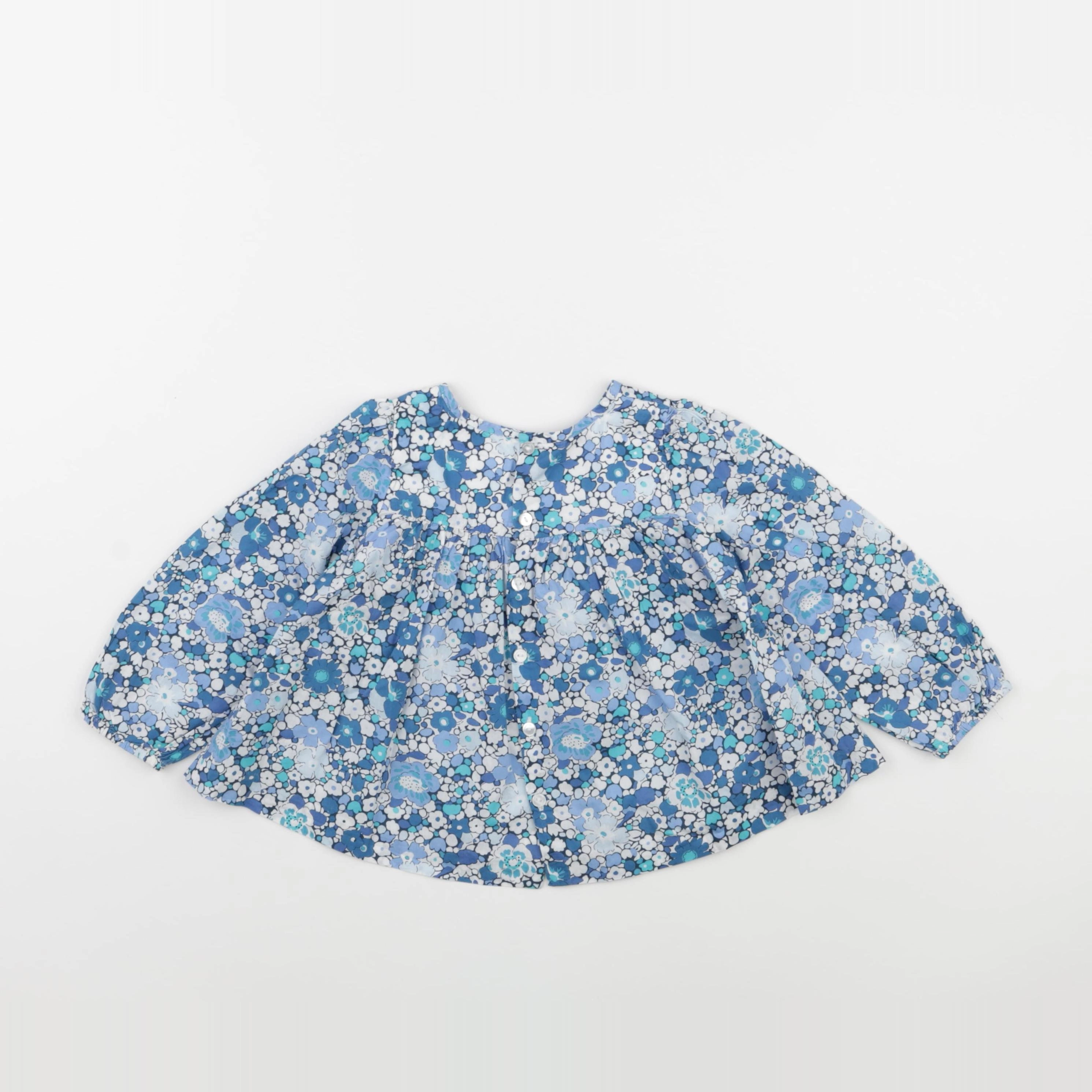 Jacadi - blouse liberty bleu, blanc - 24 mois