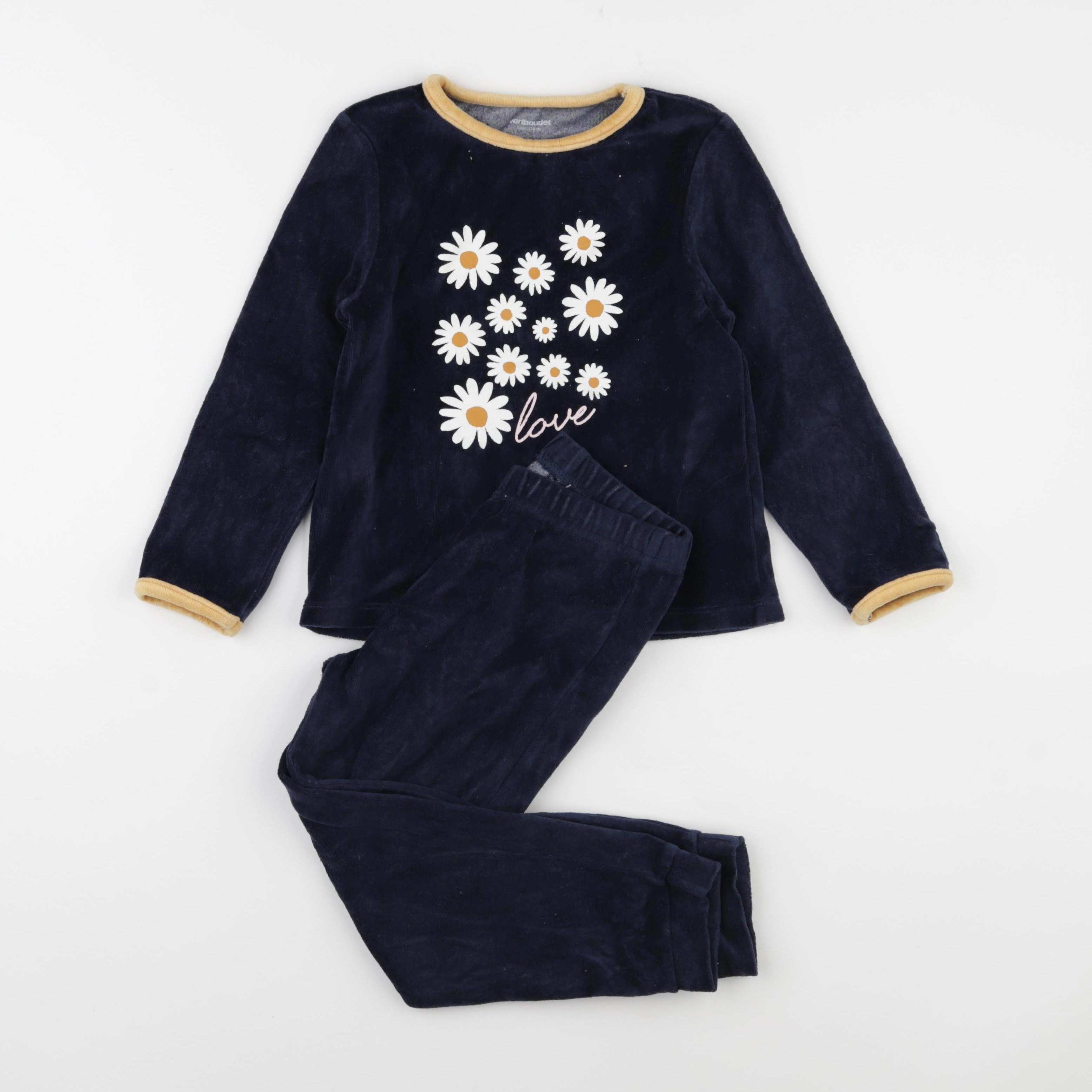Vertbaudet - pyjama velours bleu - 6 ans