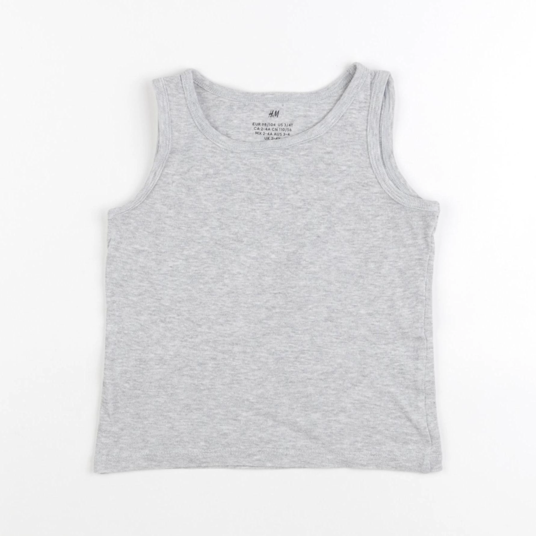 H&M - maillot de corps gris - 2/4 ans