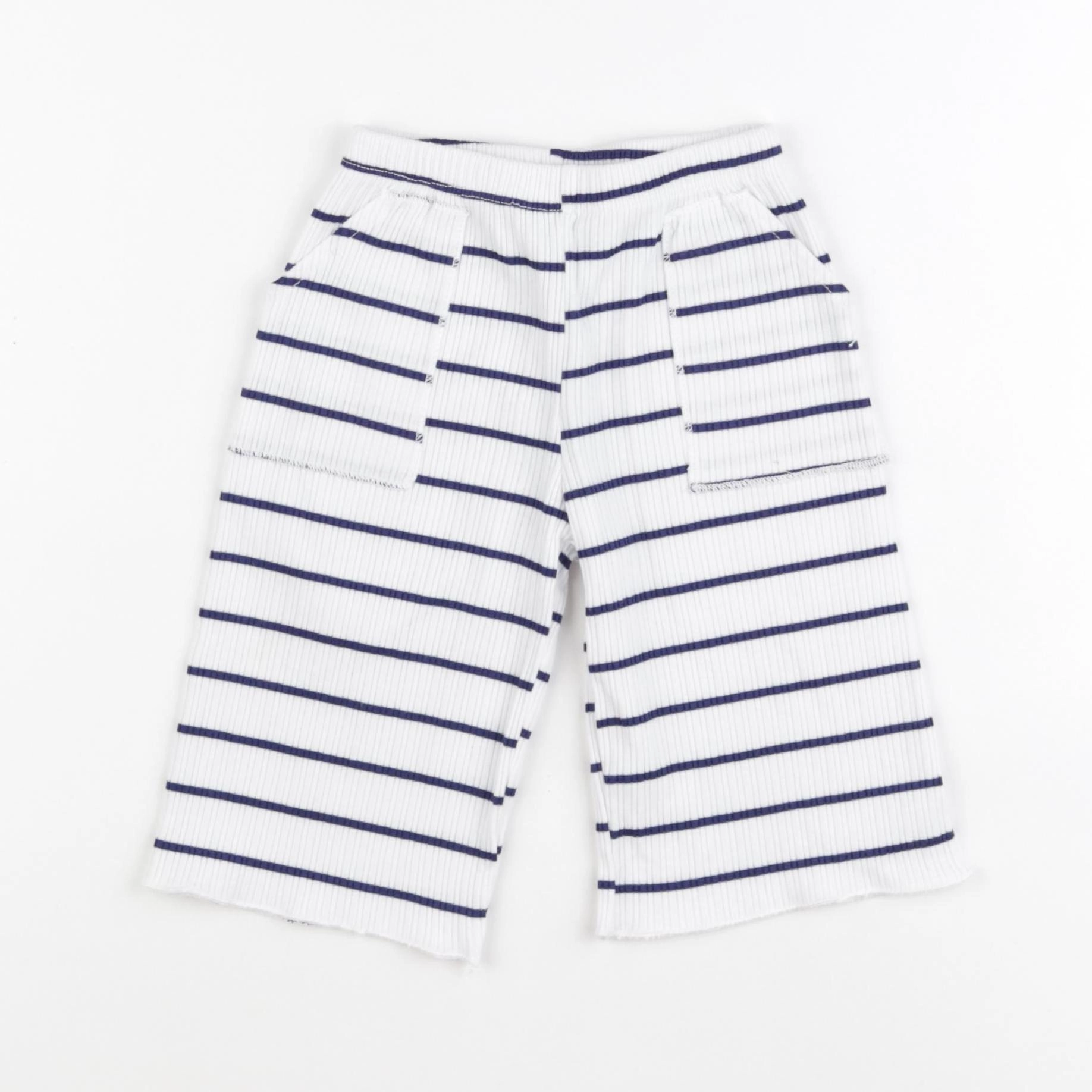Zara - pantalon bleu, blanc - 9/12 mois