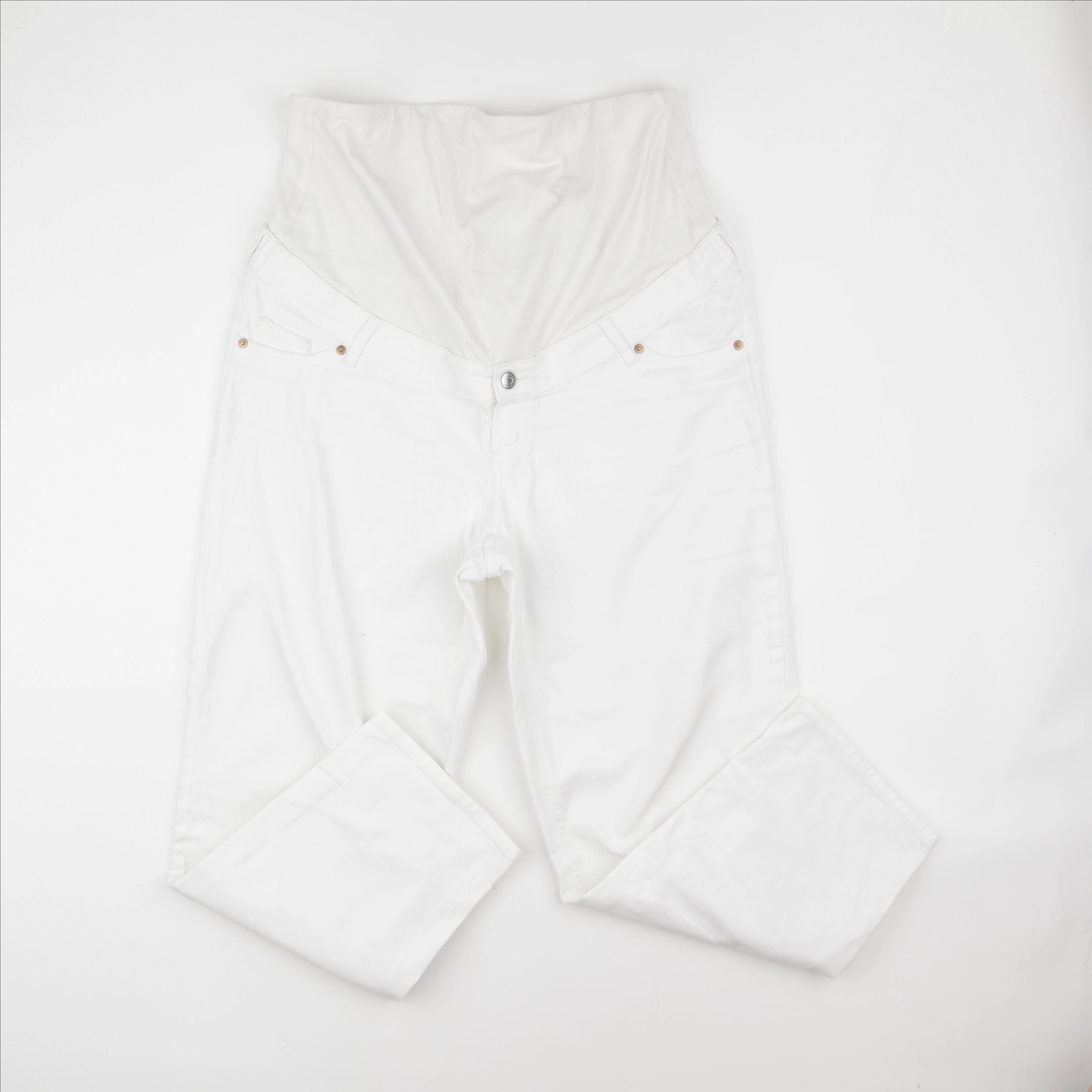 H&M - jean grossesse blanc - l