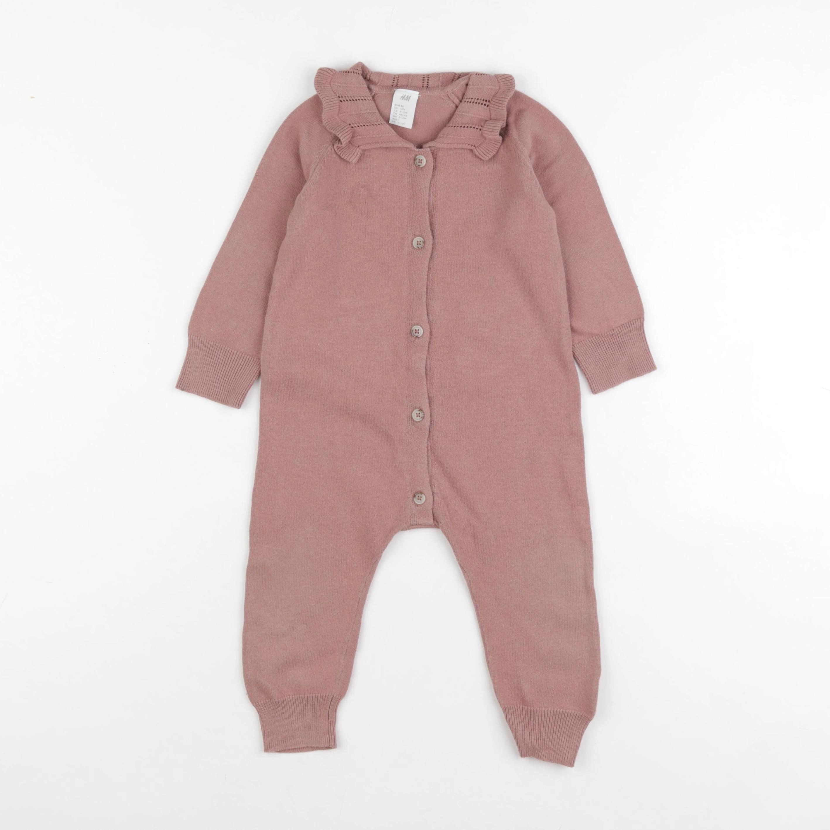 H&M - combinaison rose - 9/12 mois