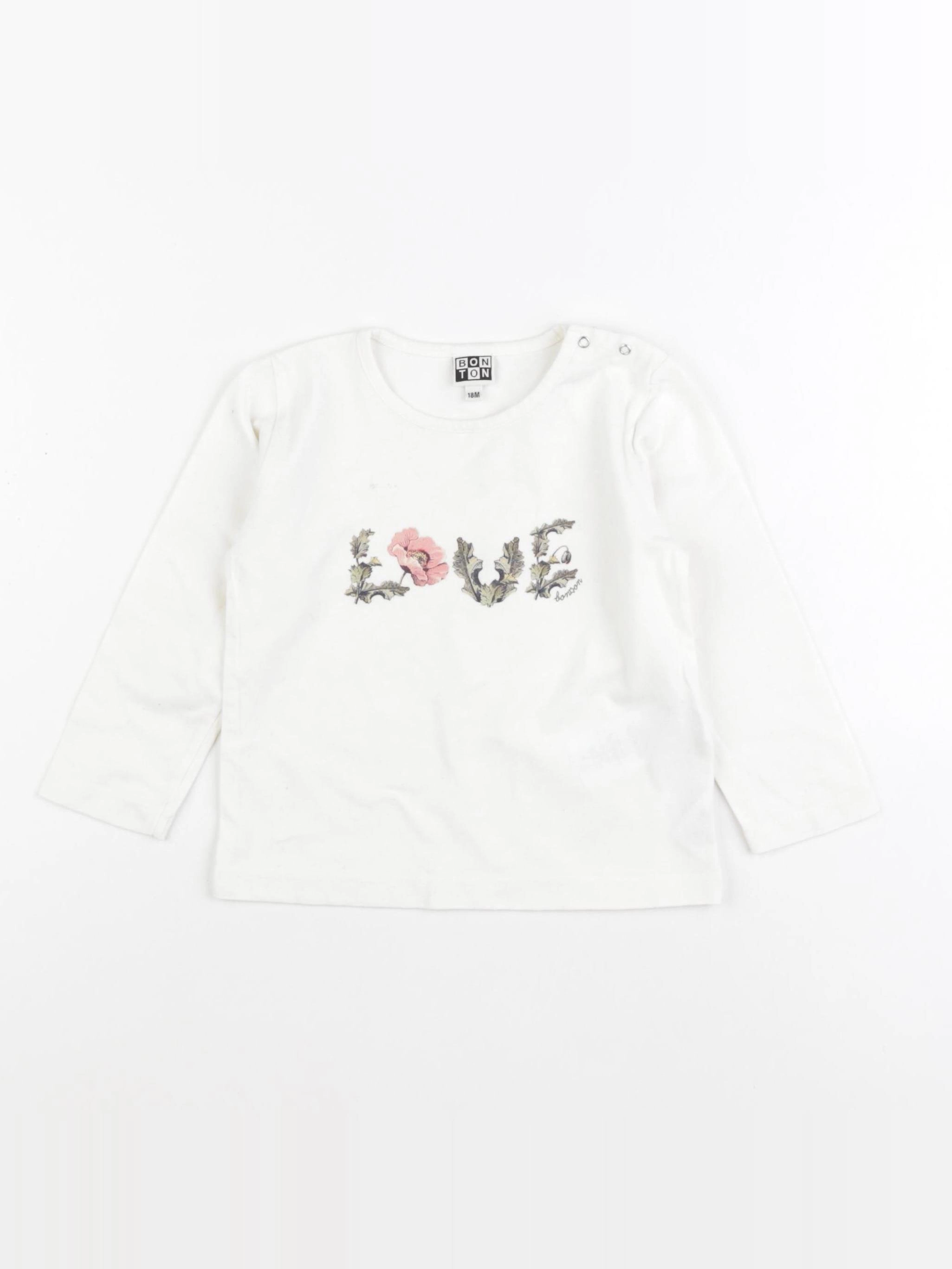 Bonton - tee-shirt blanc - 18 mois