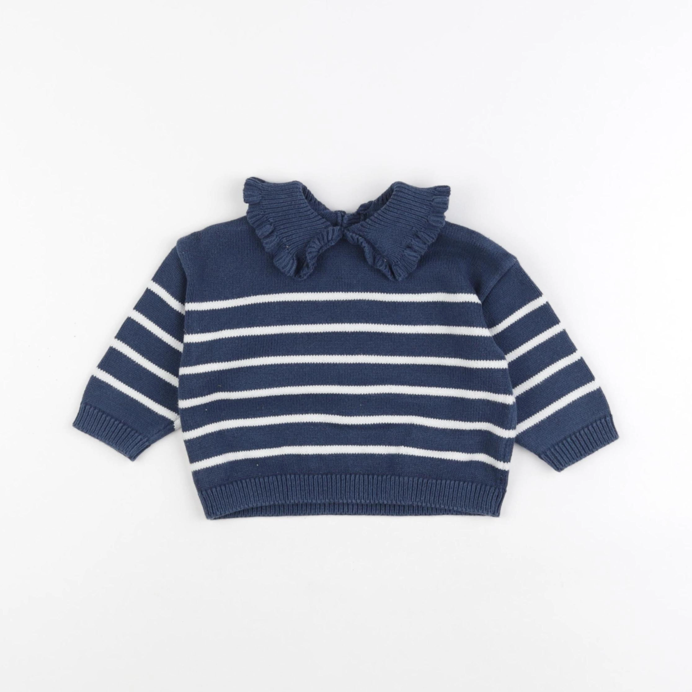 Vertbaudet - pull bleu - 12 mois