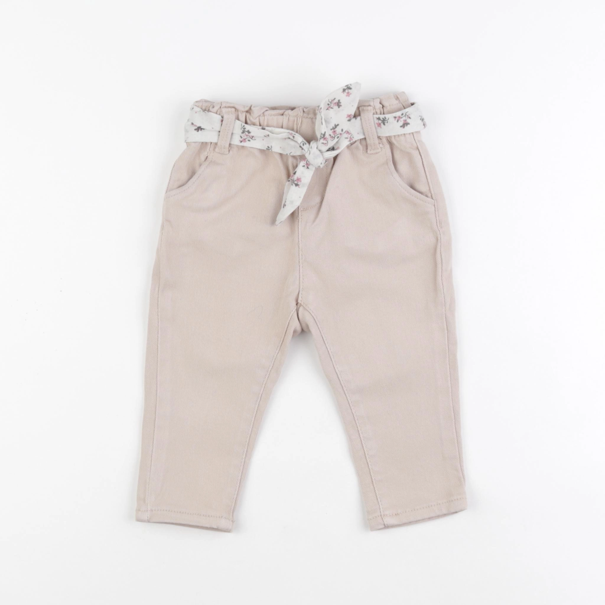 Vertbaudet - pantalon beige - 12 mois