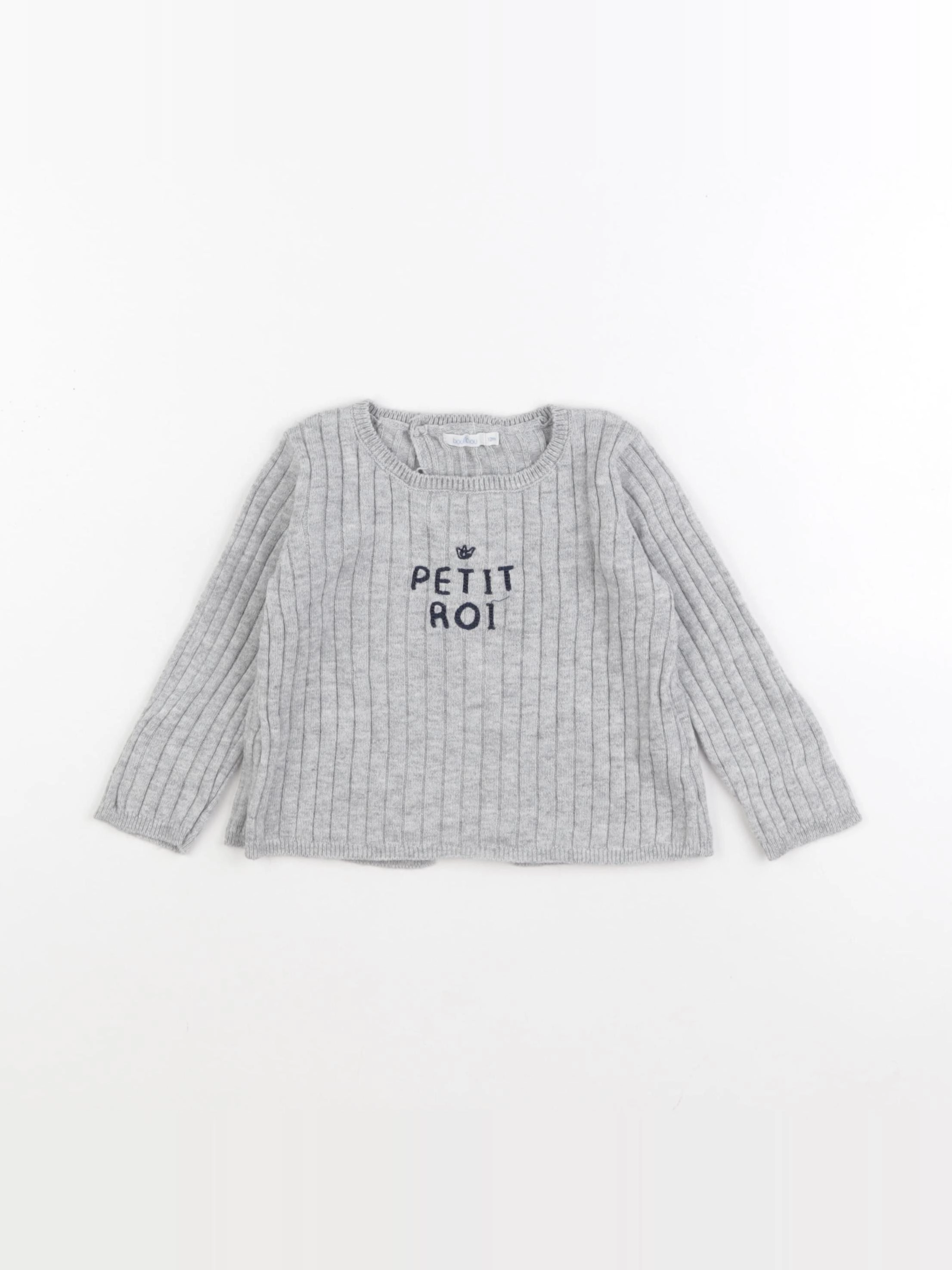 Boutchou - pull gris - 12 mois