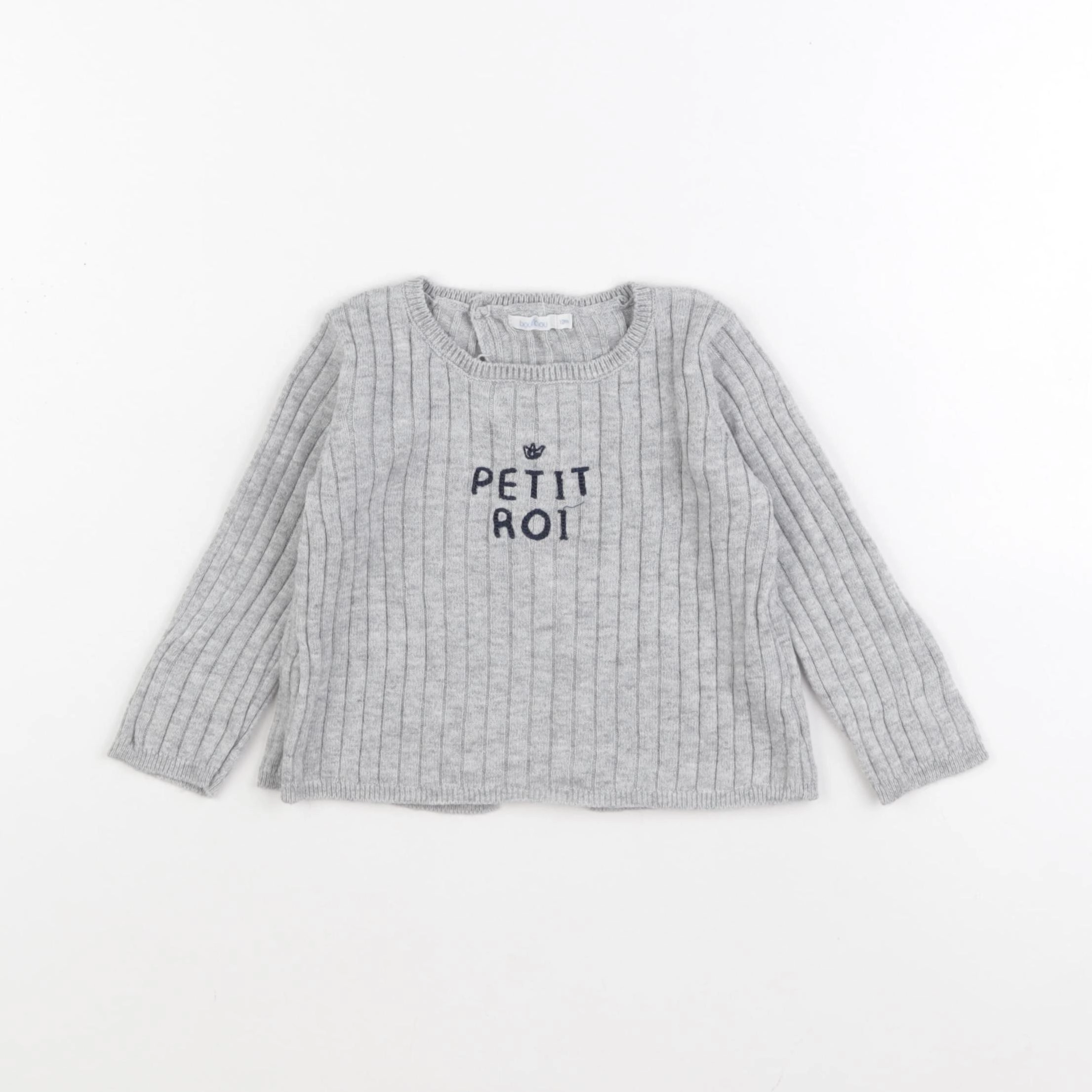 Boutchou - pull gris - 12 mois