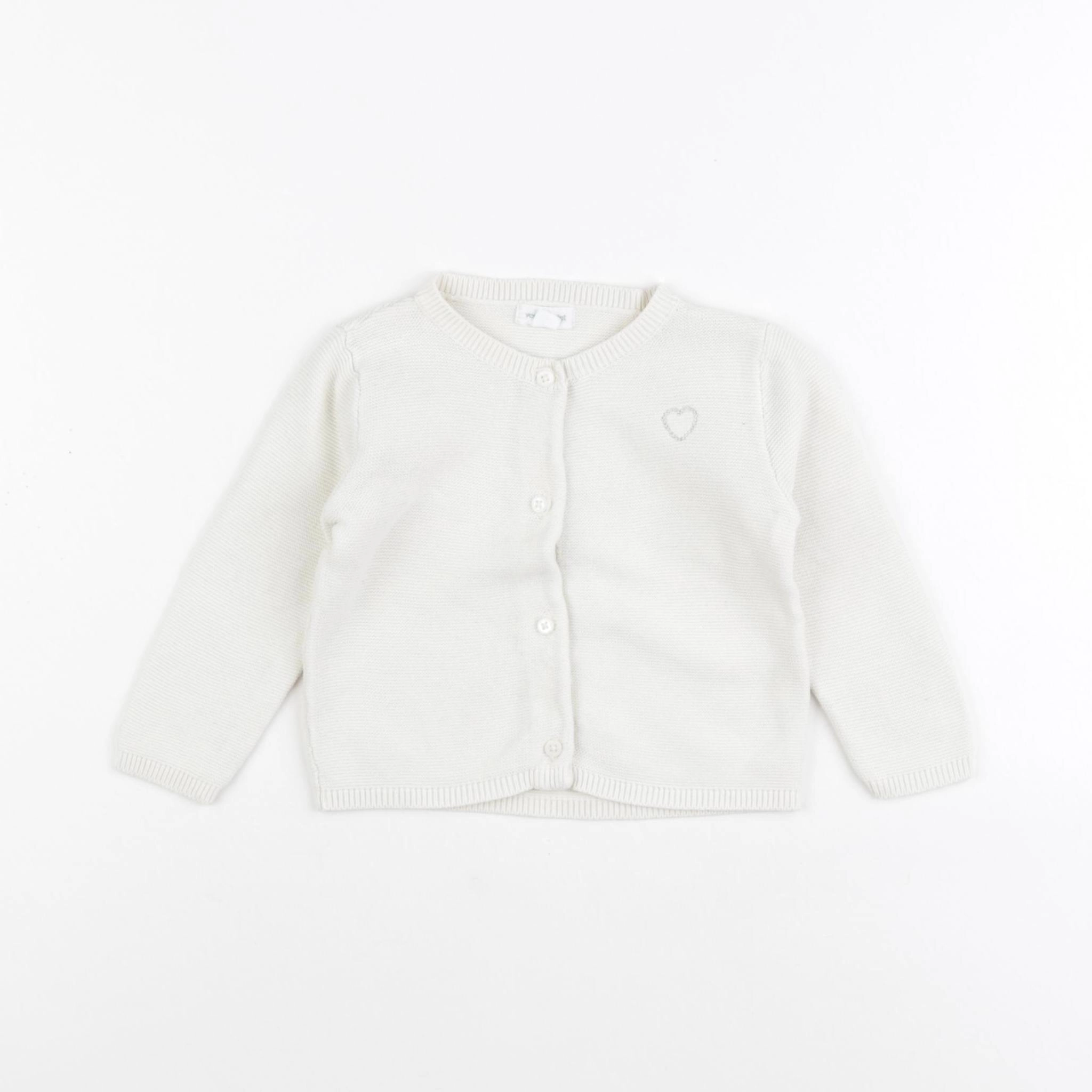 Vertbaudet - gilet beige - 6 mois