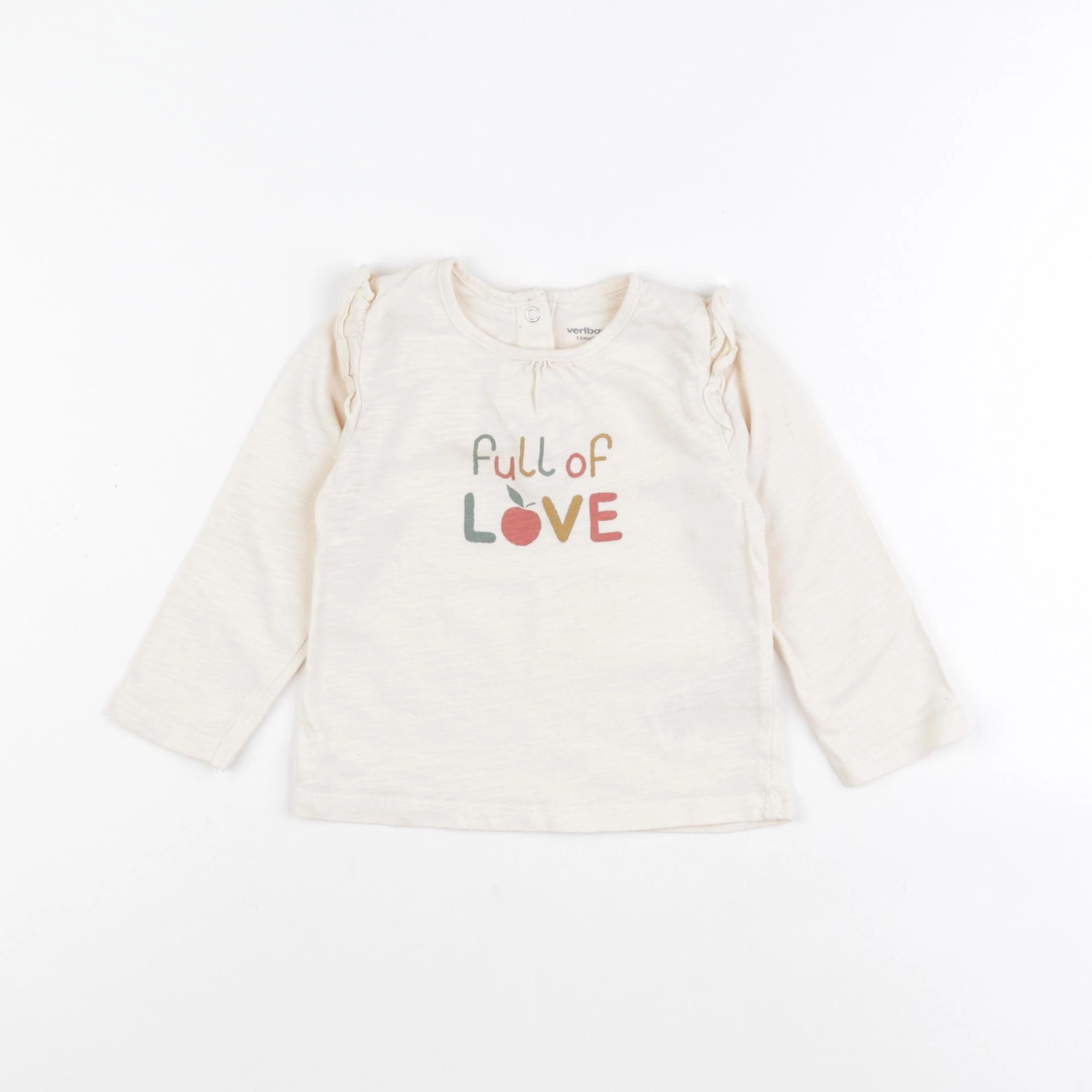 Vertbaudet - tee-shirt beige - 12 mois