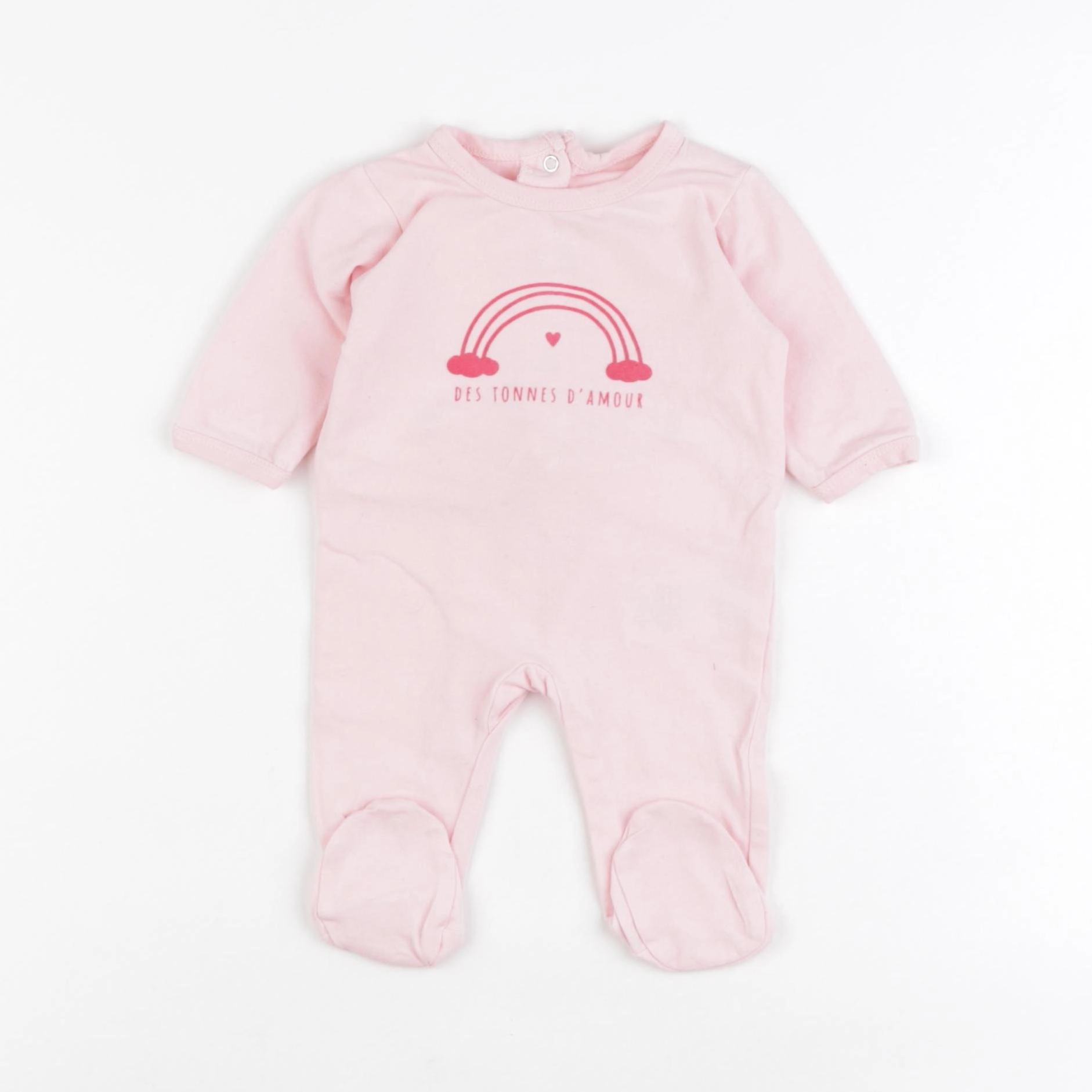 Vertbaudet - pyjama coton rose - 1 mois