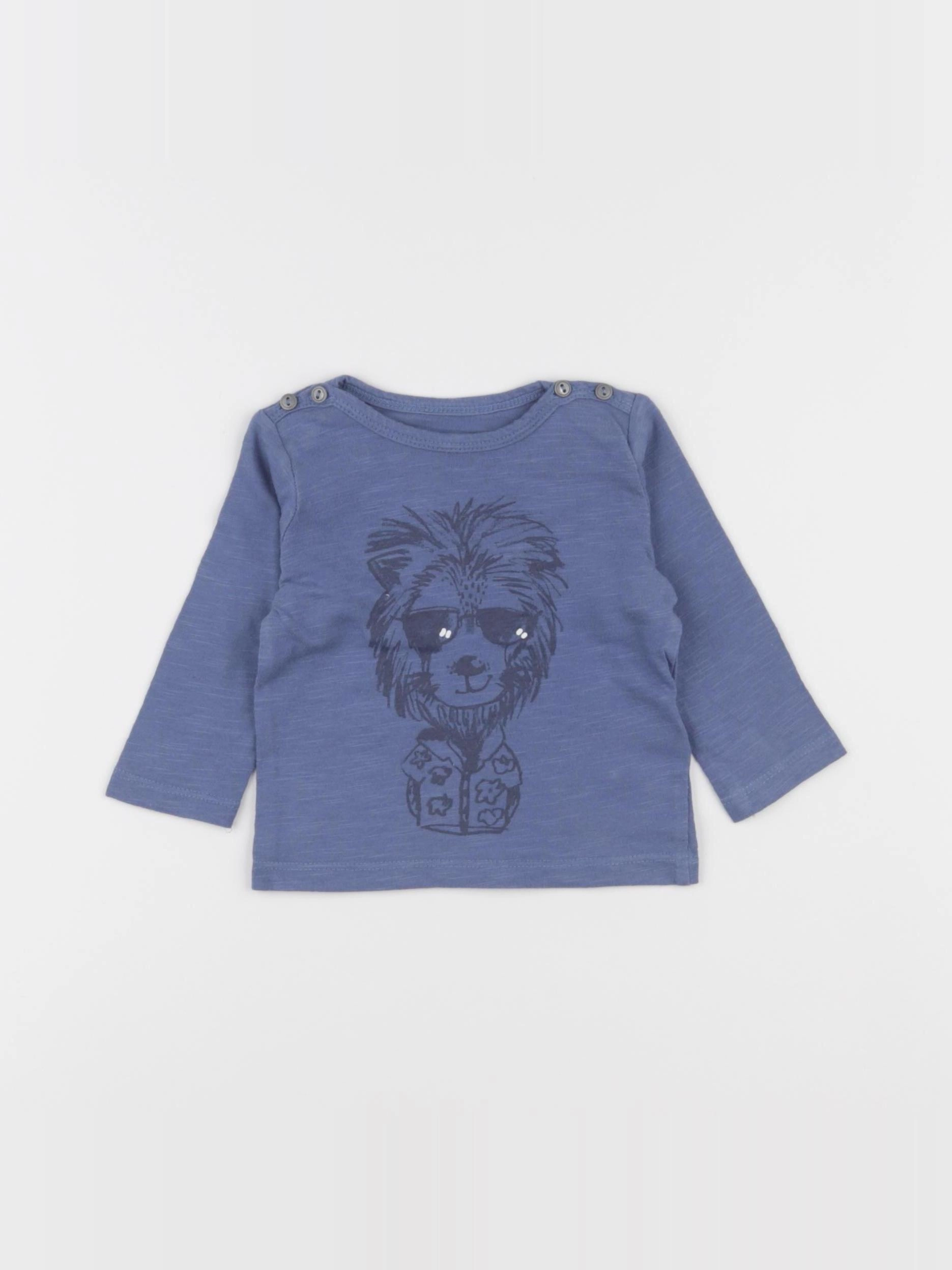 Vertbaudet - tee-shirt bleu - 3 mois