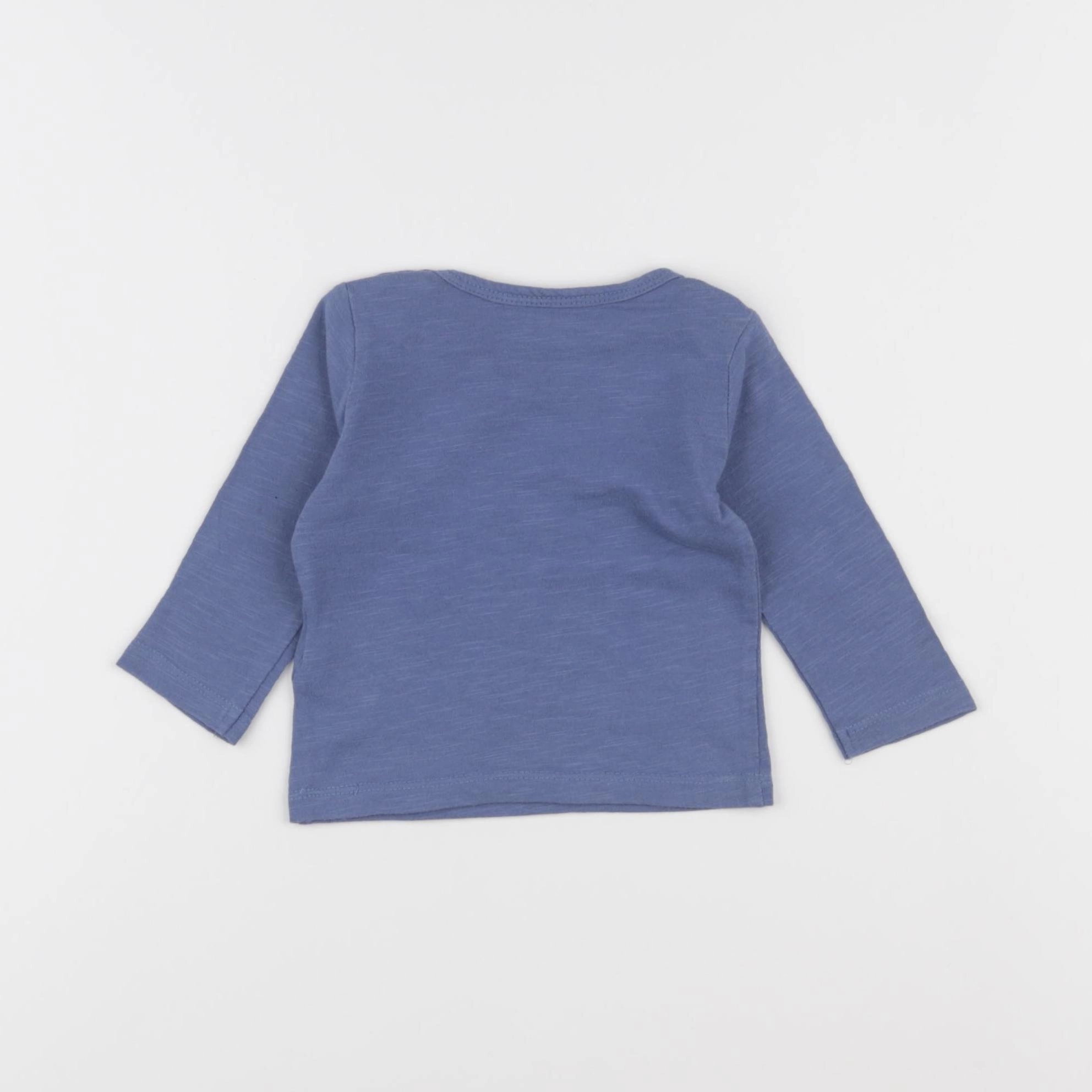 Vertbaudet - tee-shirt bleu - 3 mois