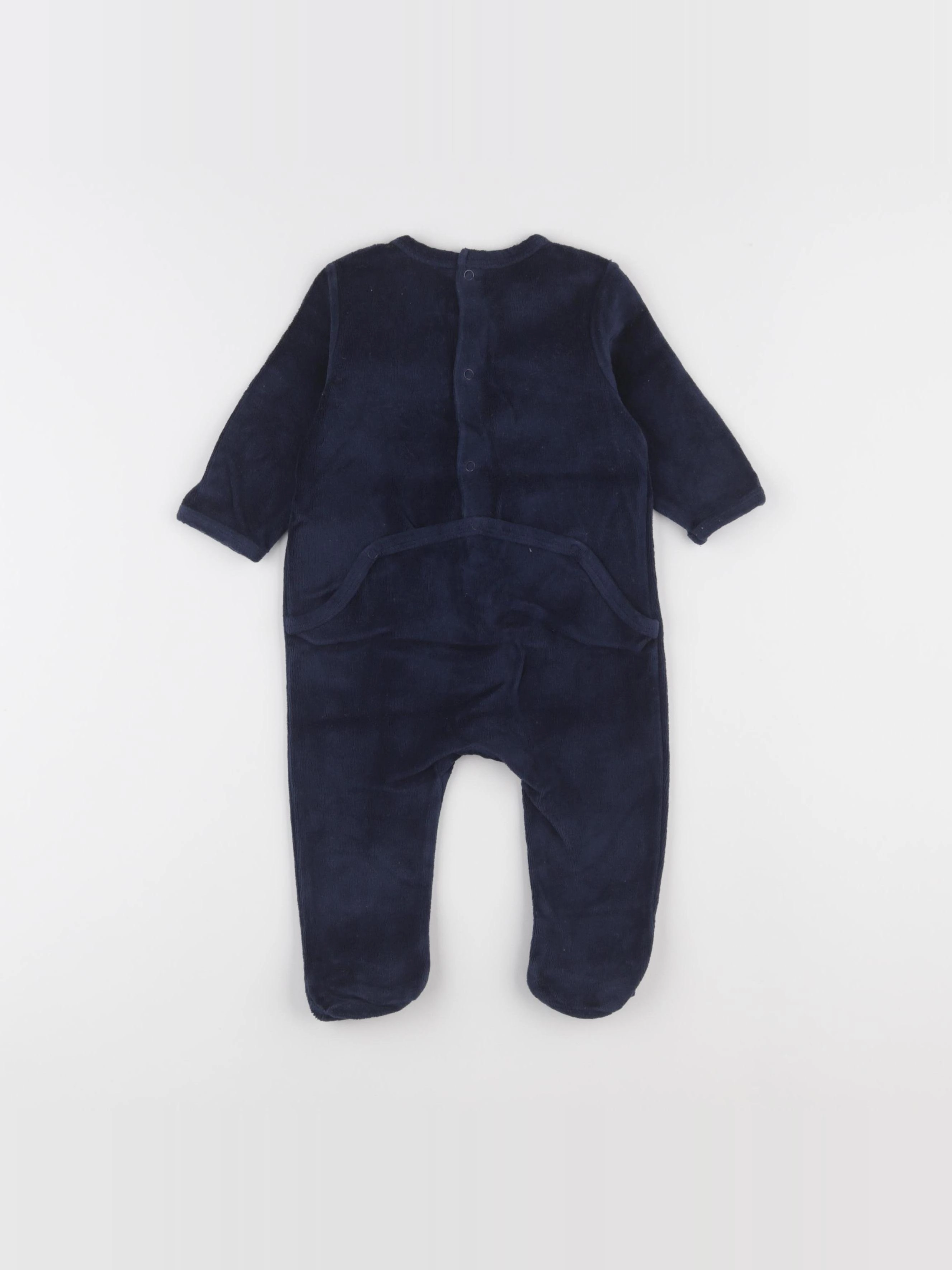 Vertbaudet - pyjama velours bleu - 6 mois