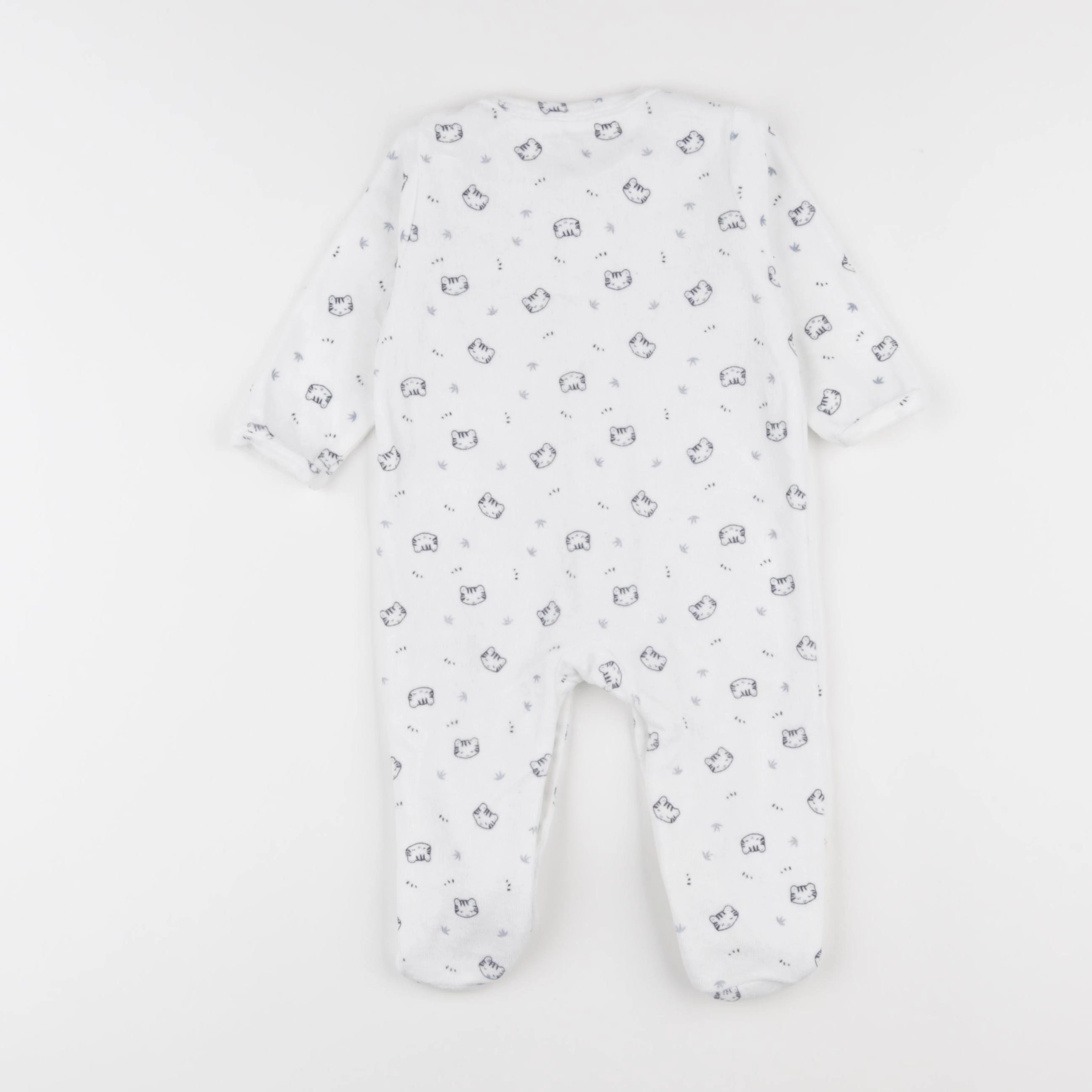 Vertbaudet - pyjama velours blanc, bleu - 9 mois