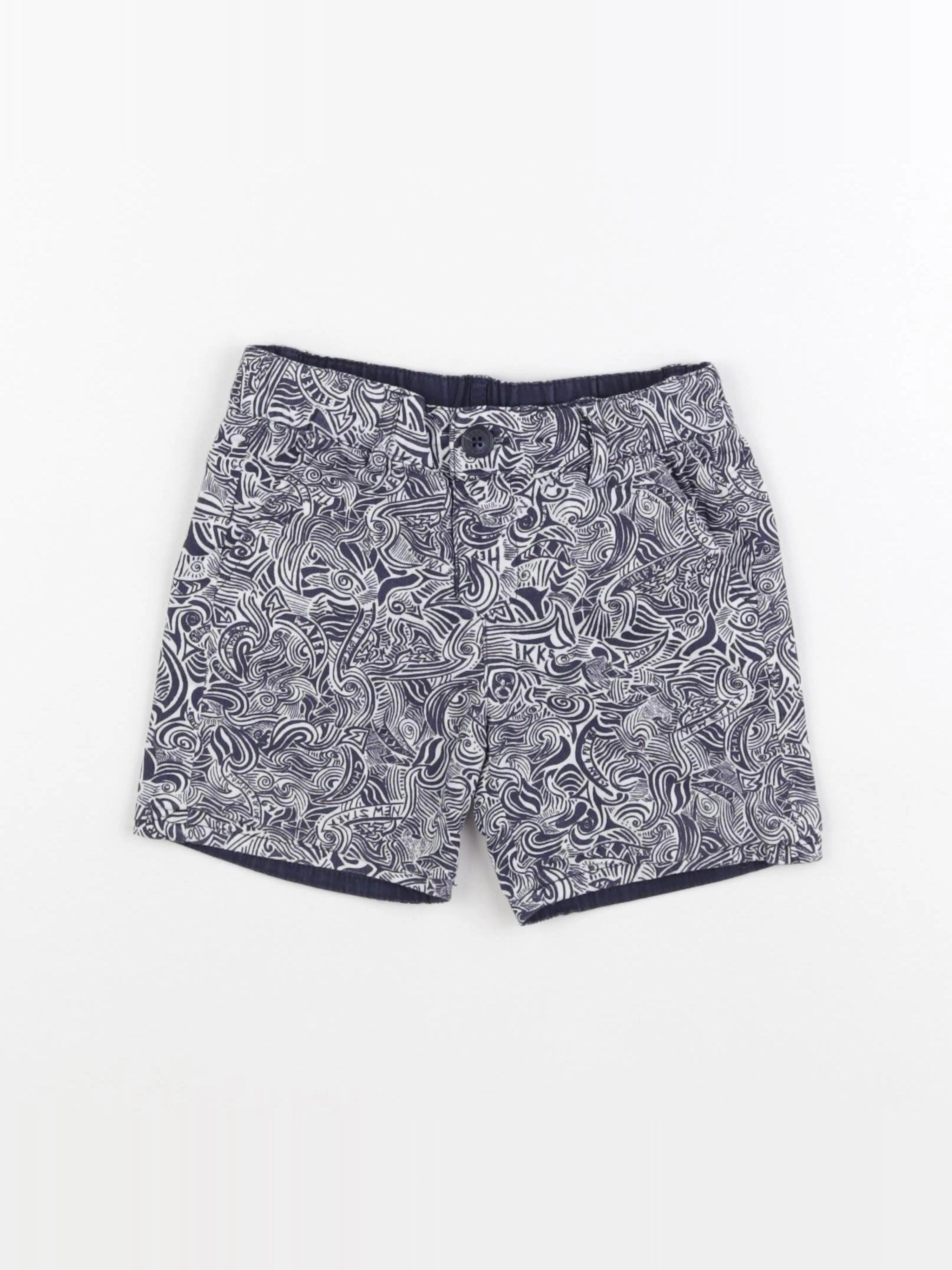 IKKS - short réversible bleu, blanc - 18 mois