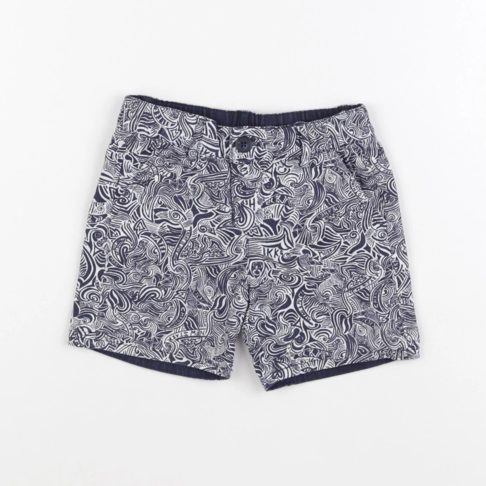 IKKS - short réversible bleu, blanc - 18 mois
