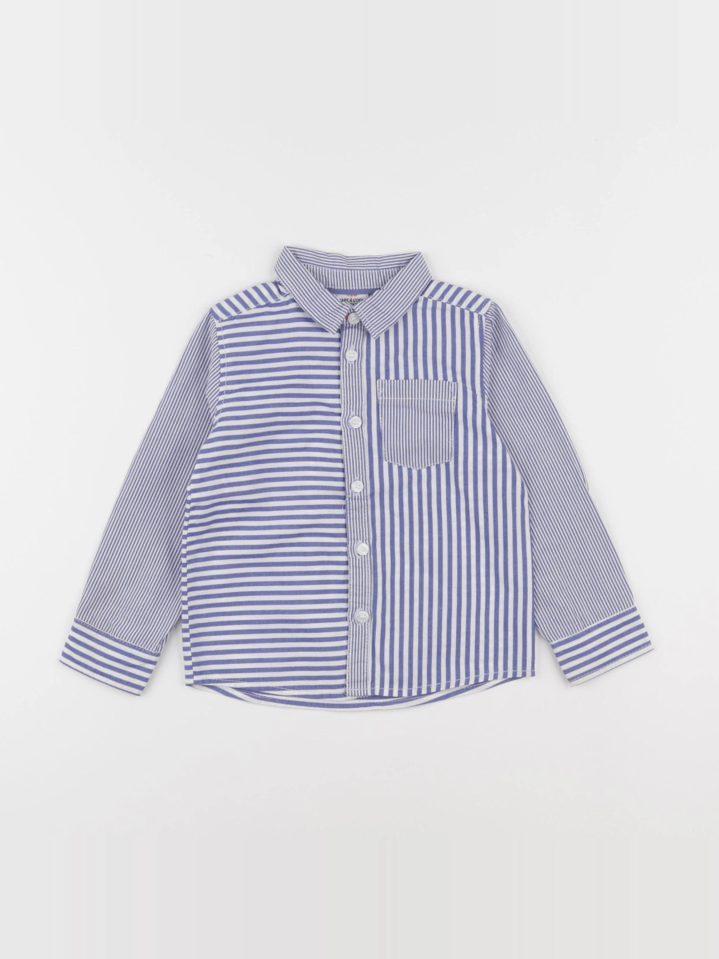 Tape à l'oeil - chemise bleu, blanc - 2 ans