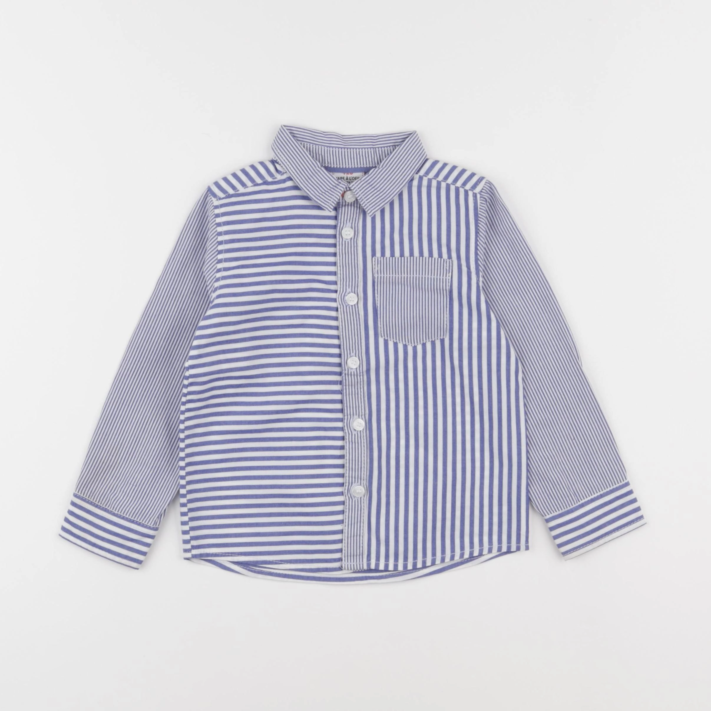Tape à l'oeil - chemise bleu, blanc - 2 ans