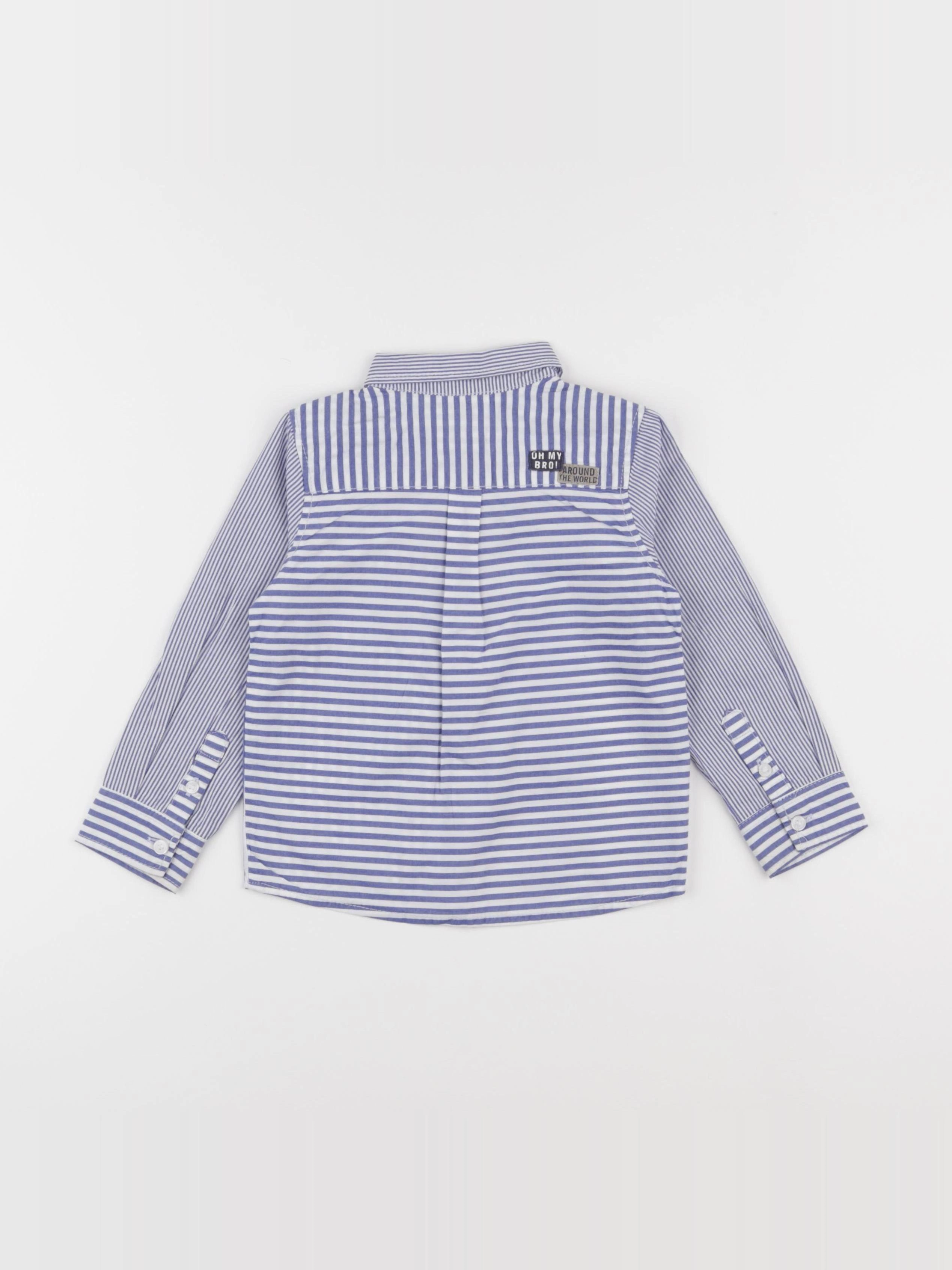 Tape à l'oeil - chemise bleu, blanc - 2 ans