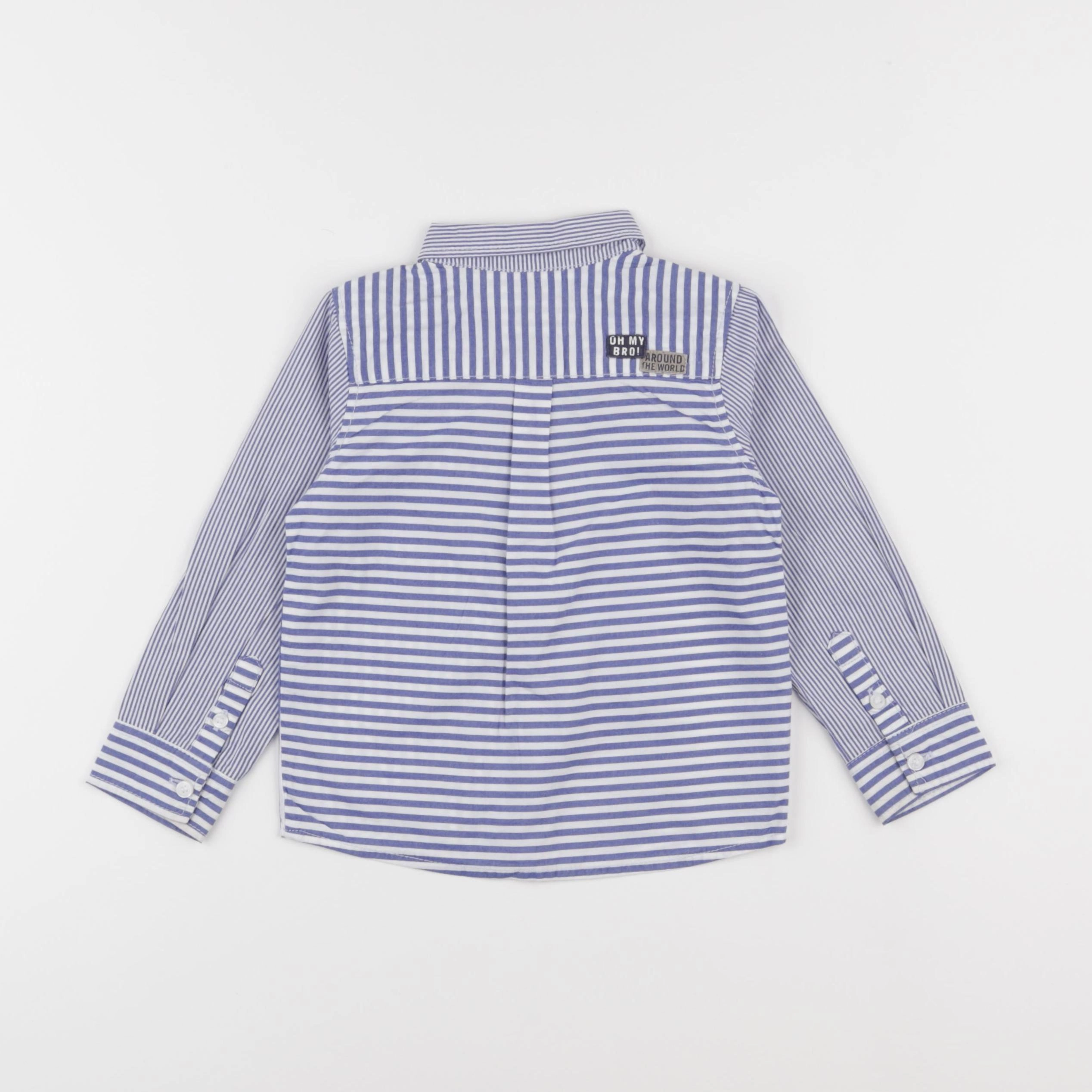 Tape à l'oeil - chemise bleu, blanc - 2 ans
