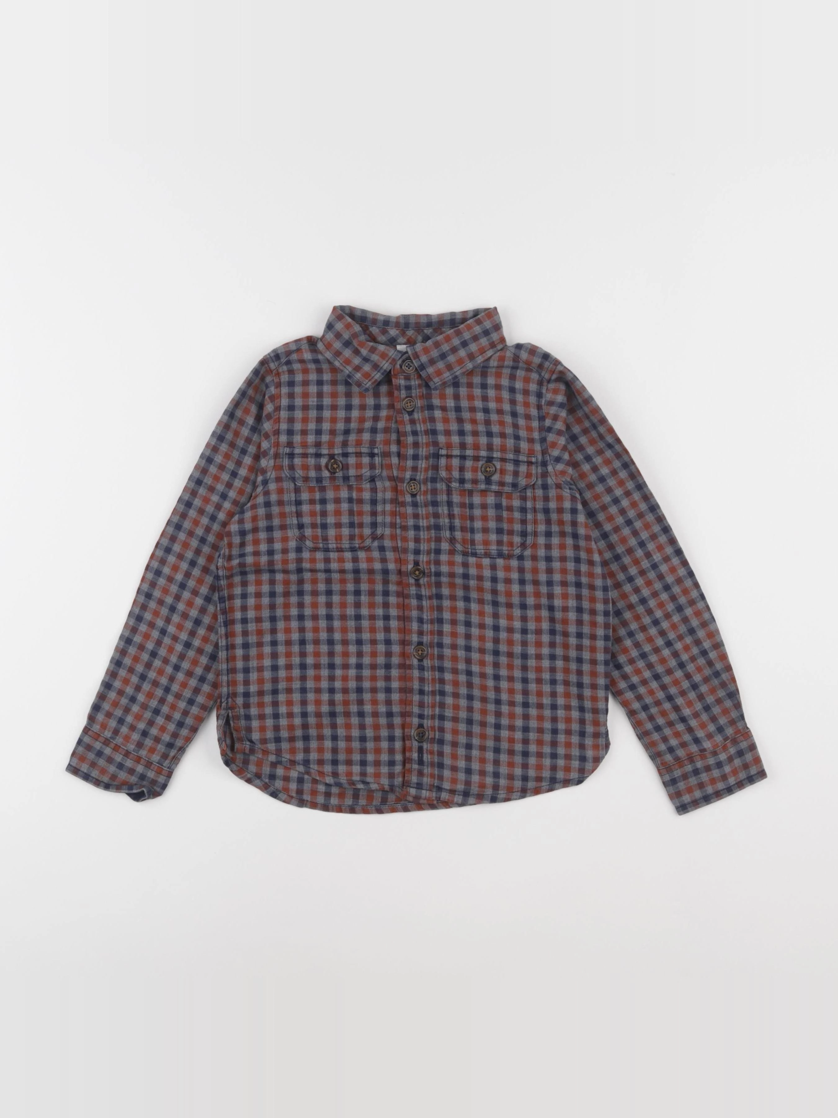 Jacadi - chemise rouge, bleu - 4 ans