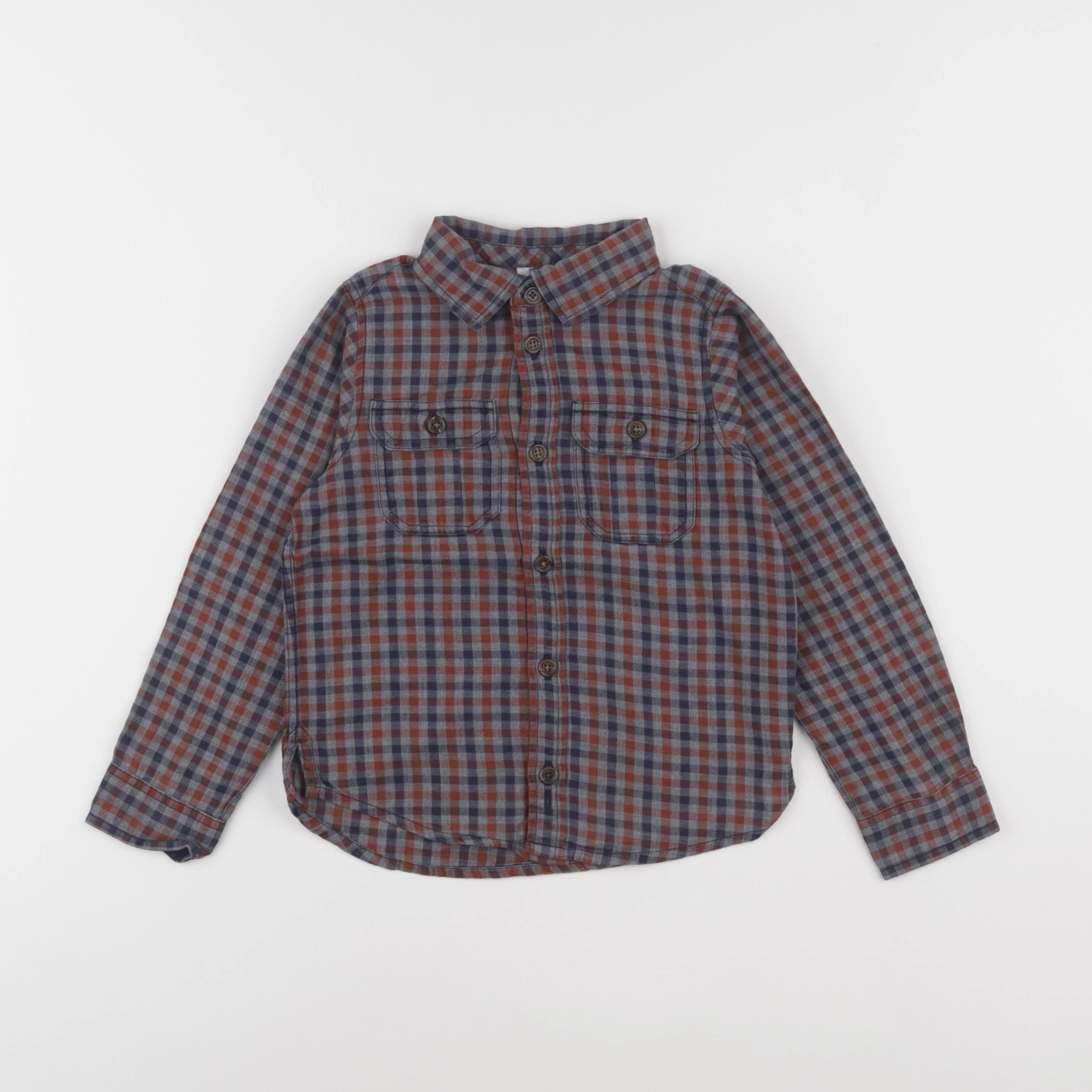 Jacadi - chemise rouge, bleu - 4 ans