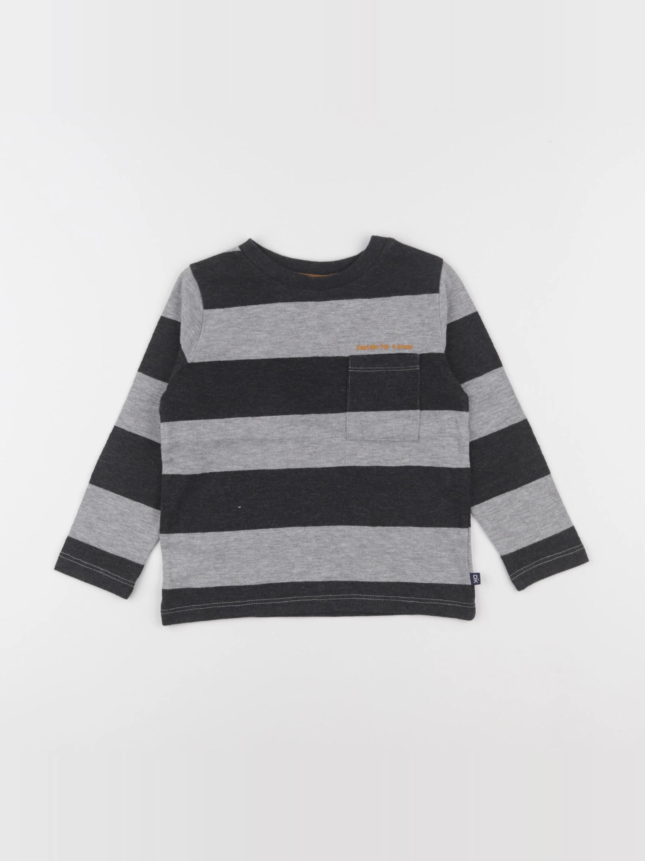 Okaidi - tee-shirt gris, noir - 3 ans