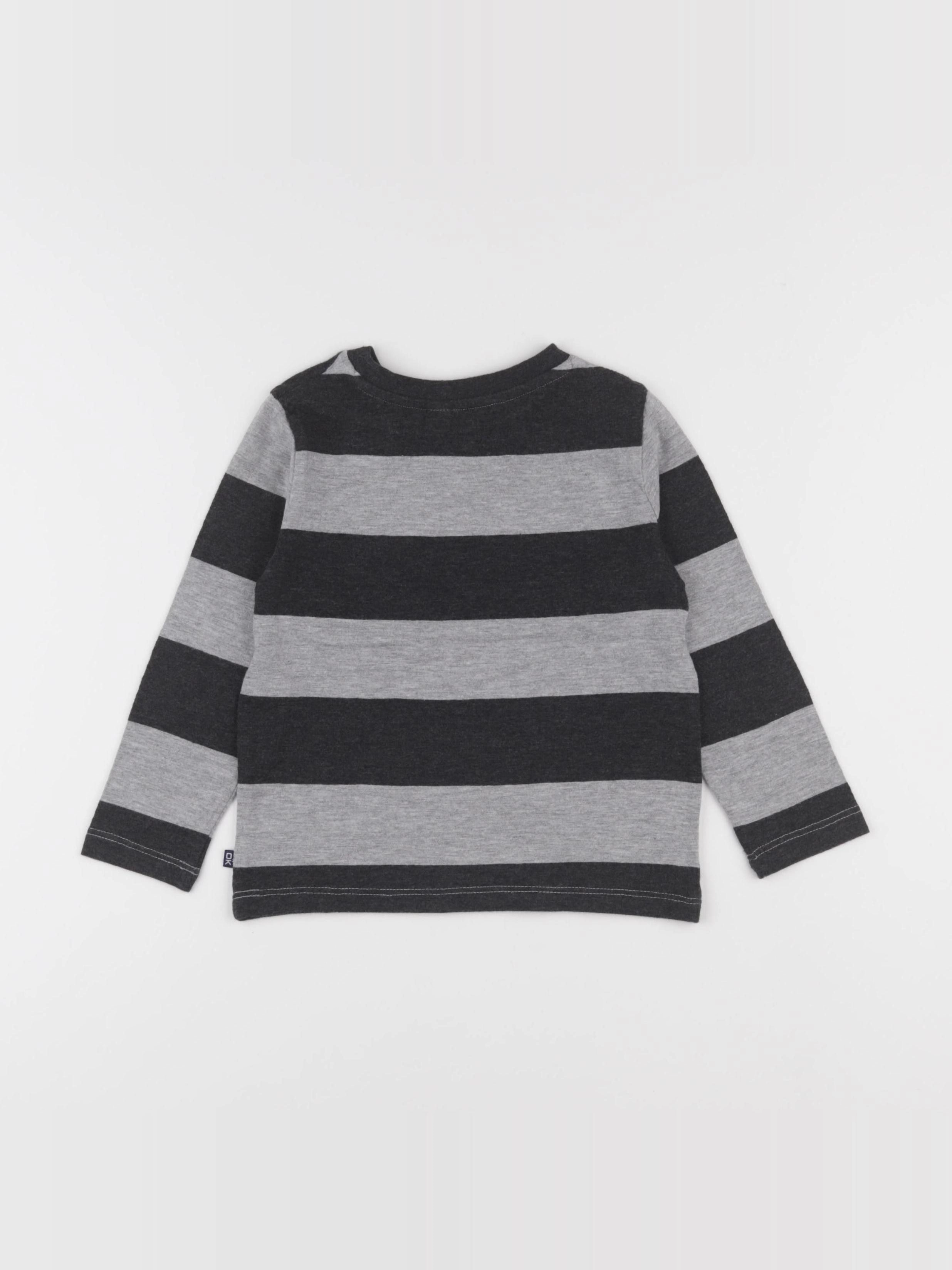 Okaidi - tee-shirt gris, noir - 3 ans