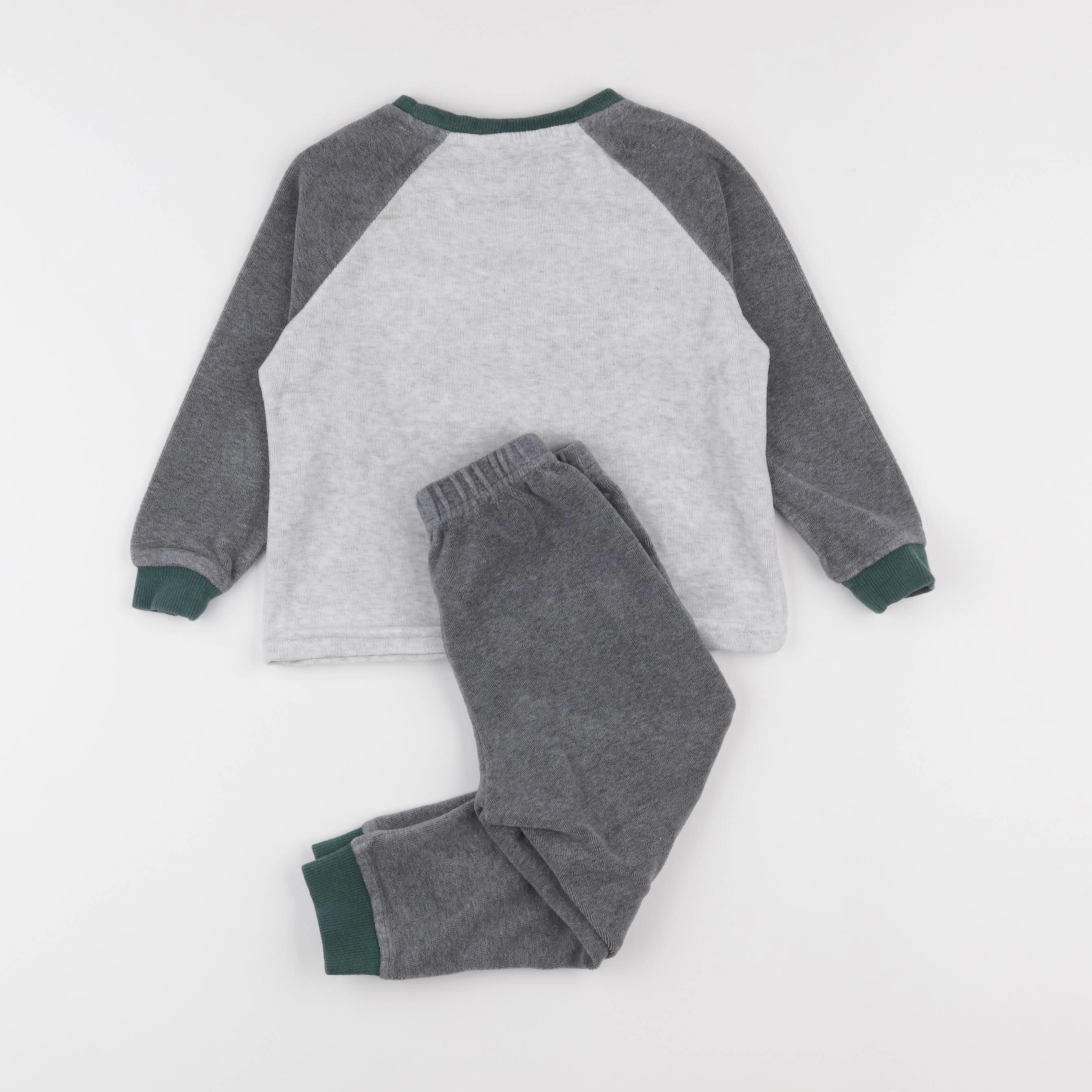 Okaidi - pyjama velours gris - 3 ans