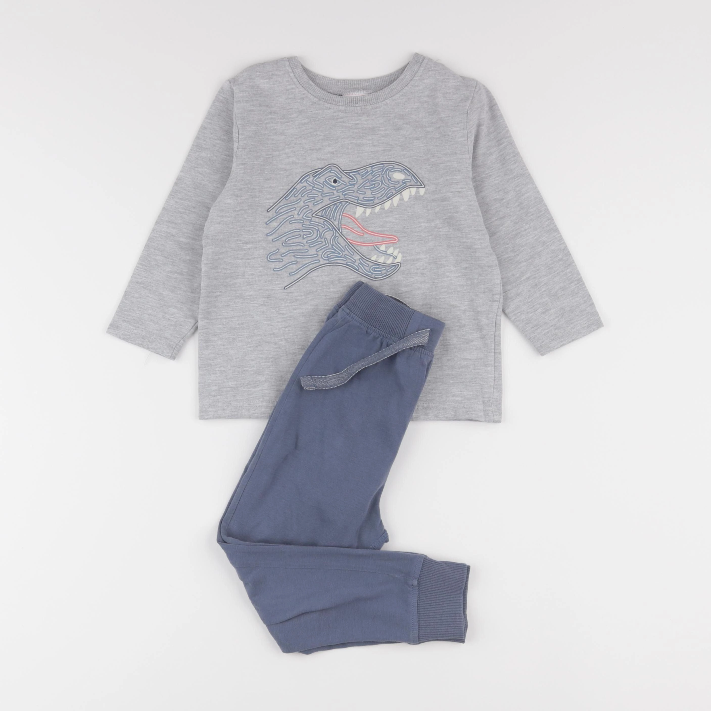 Tape à l'oeil - pyjama coton gris, bleu - 3 ans