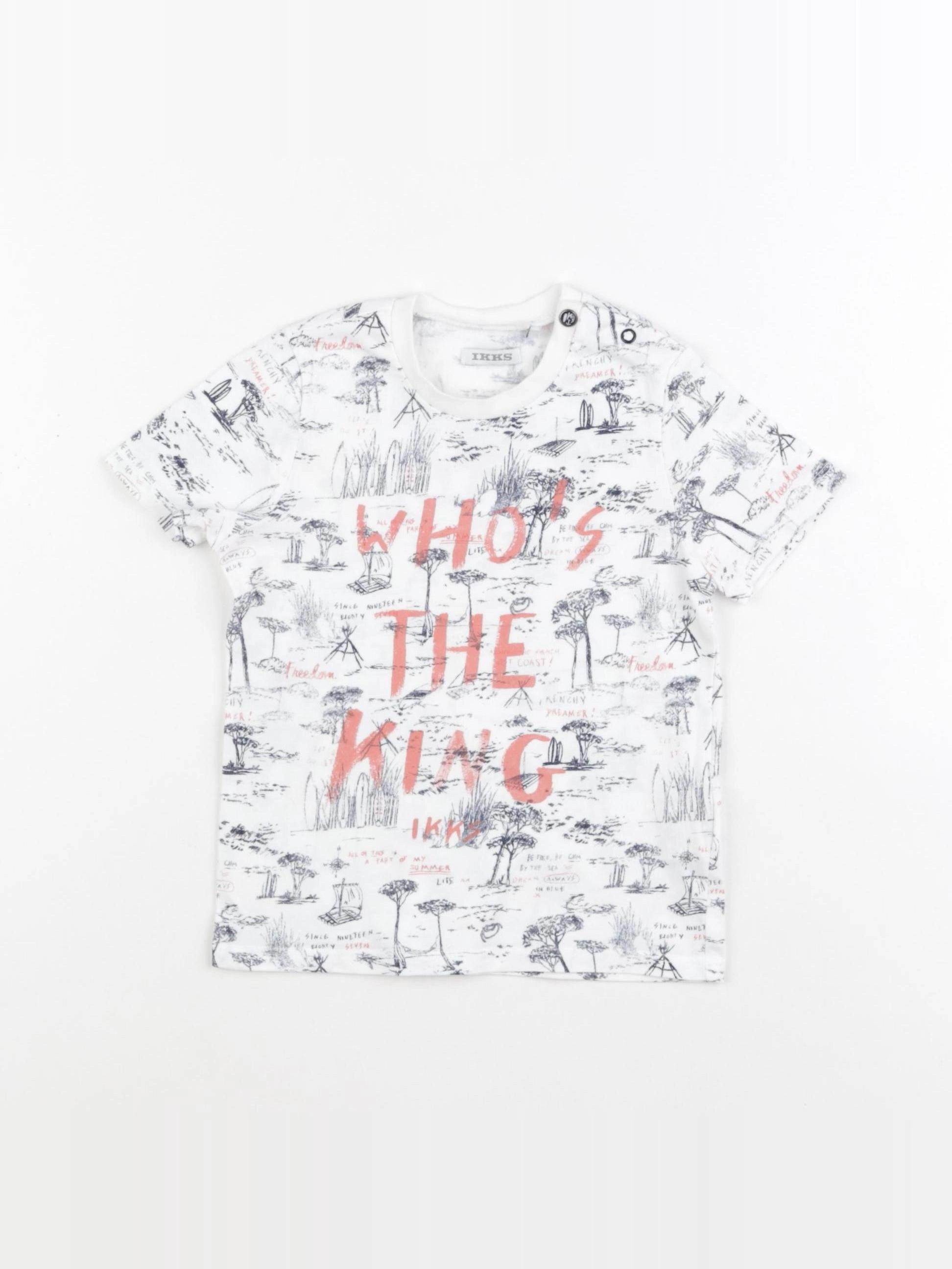 IKKS - tee-shirt blanc, bleu - 18 mois