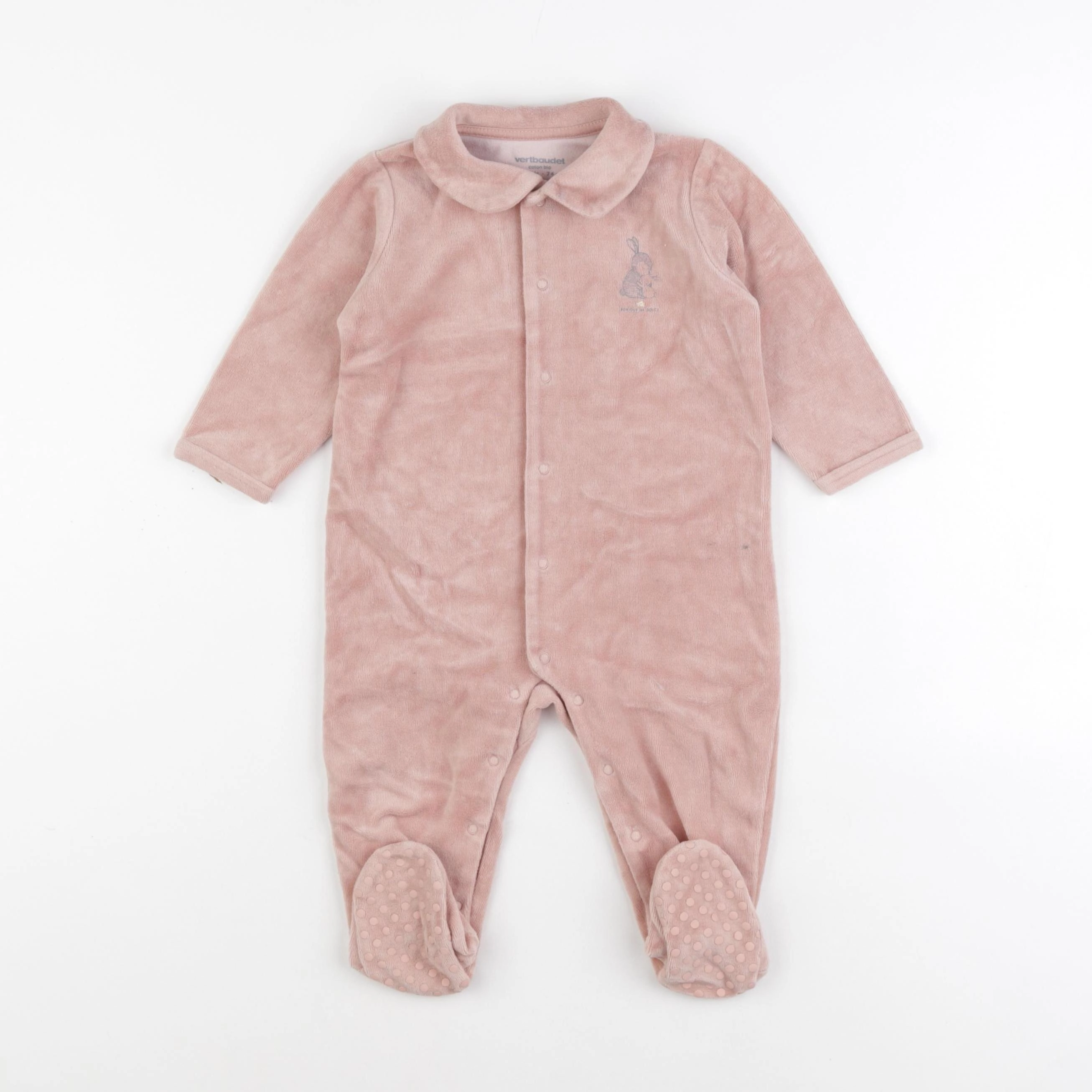 Vertbaudet - pyjama velours marron - 12 mois